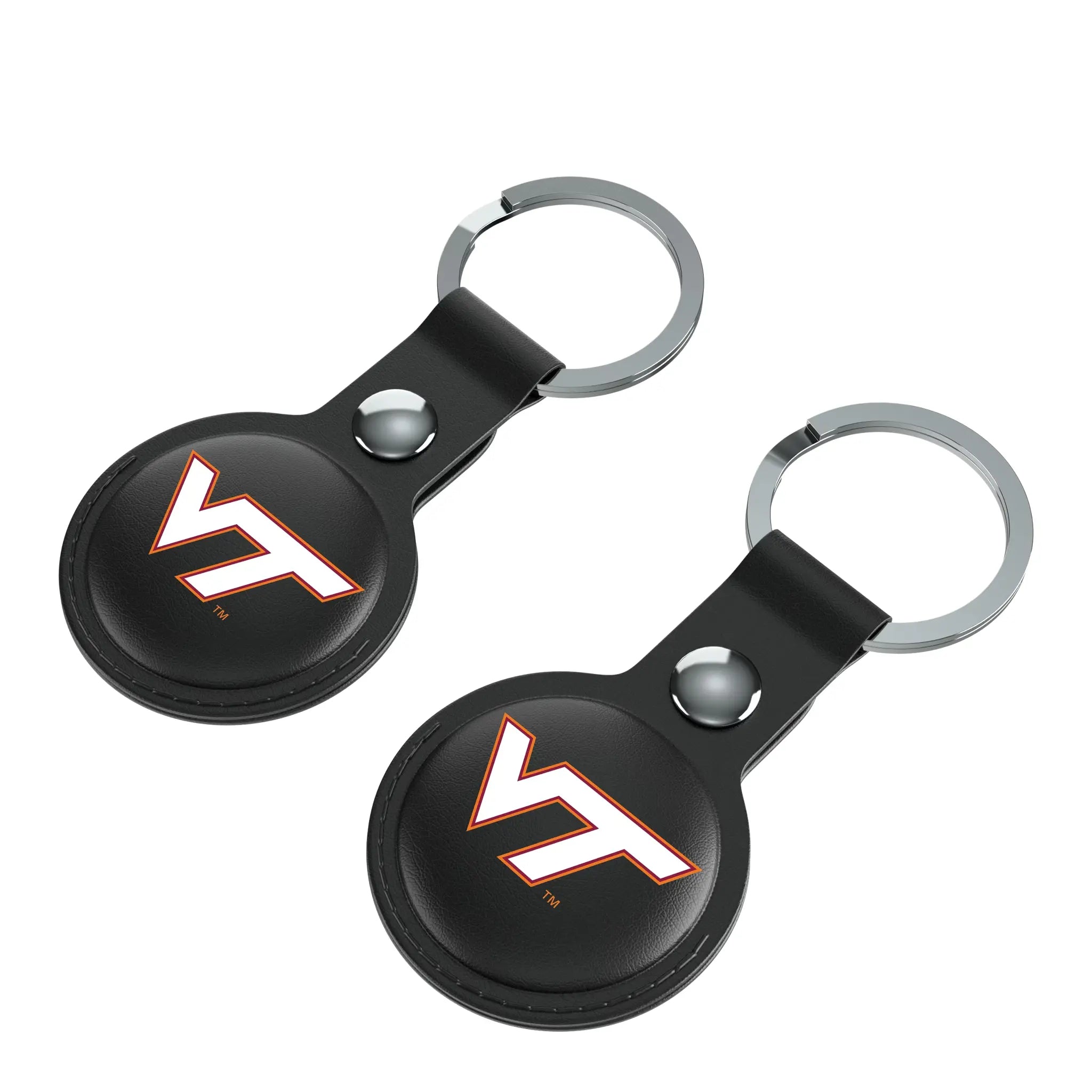 Virginia Tech Hokies Insignia AirTag Black Airtag Holder 2-Pack - Isometric View
