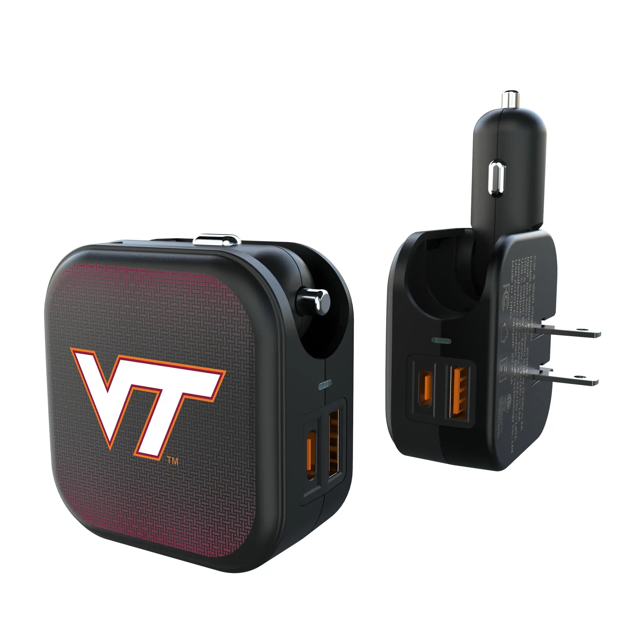 Virginia Tech Hokies Linen 2 in 1 USB A/C Charger