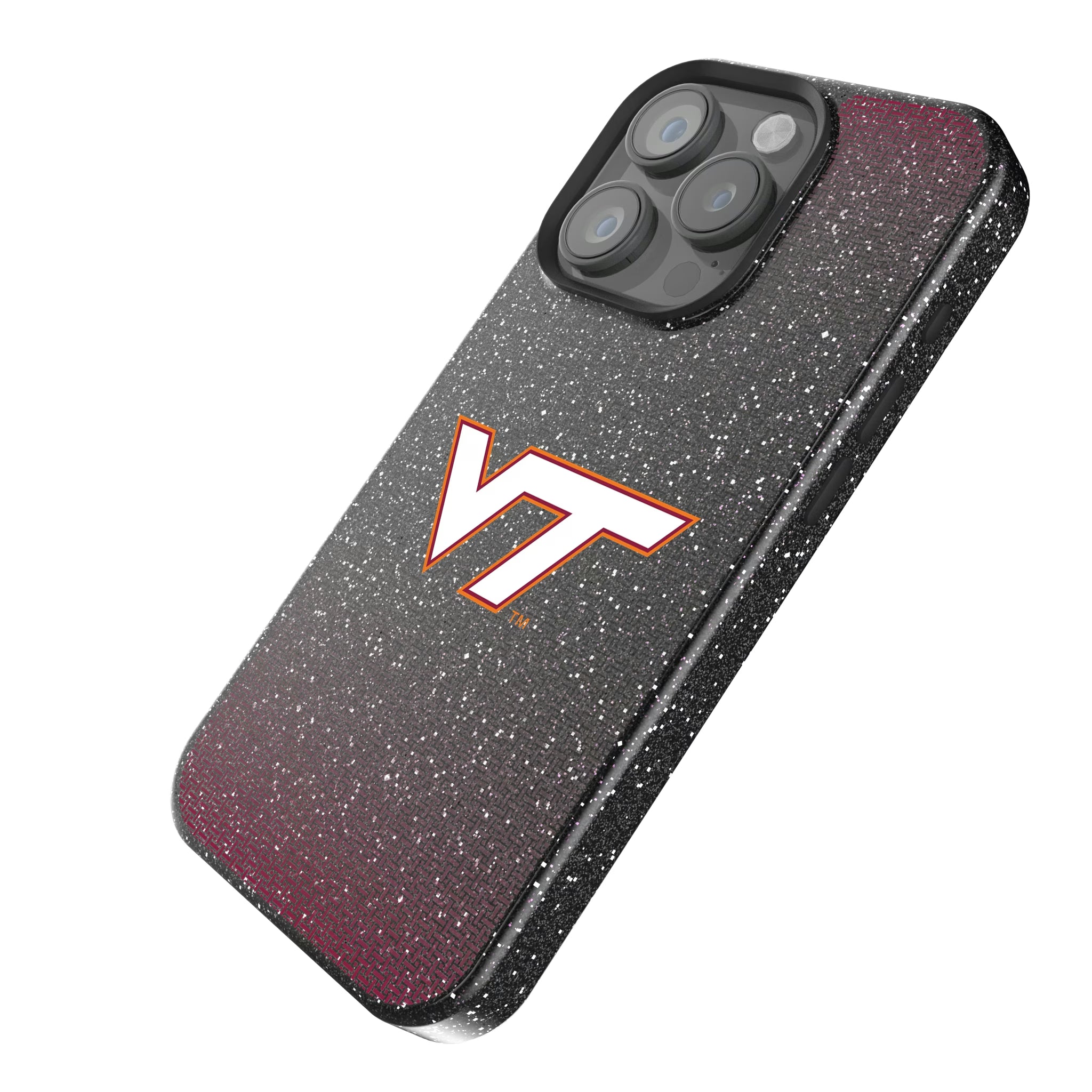 Virginia Tech Hokies Linen iPhone Bling Phone Case for Apple iPhone - Isometric View
