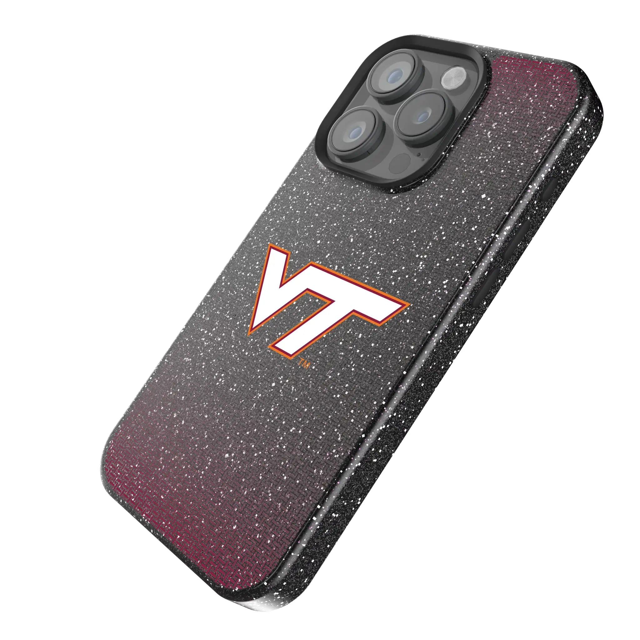 Virginia Tech Hokies Linen iPhone Bling Phone Case for Apple iPhone - Isometric View