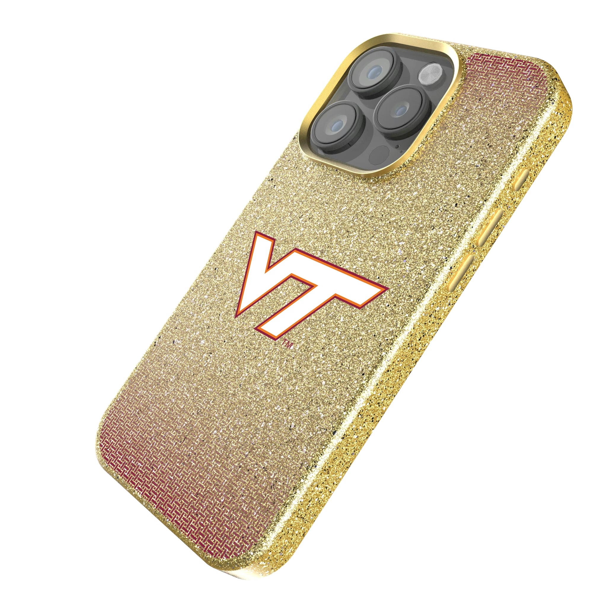 Virginia Tech Hokies Linen iPhone Bling Phone Case for Apple iPhone - Isometric View