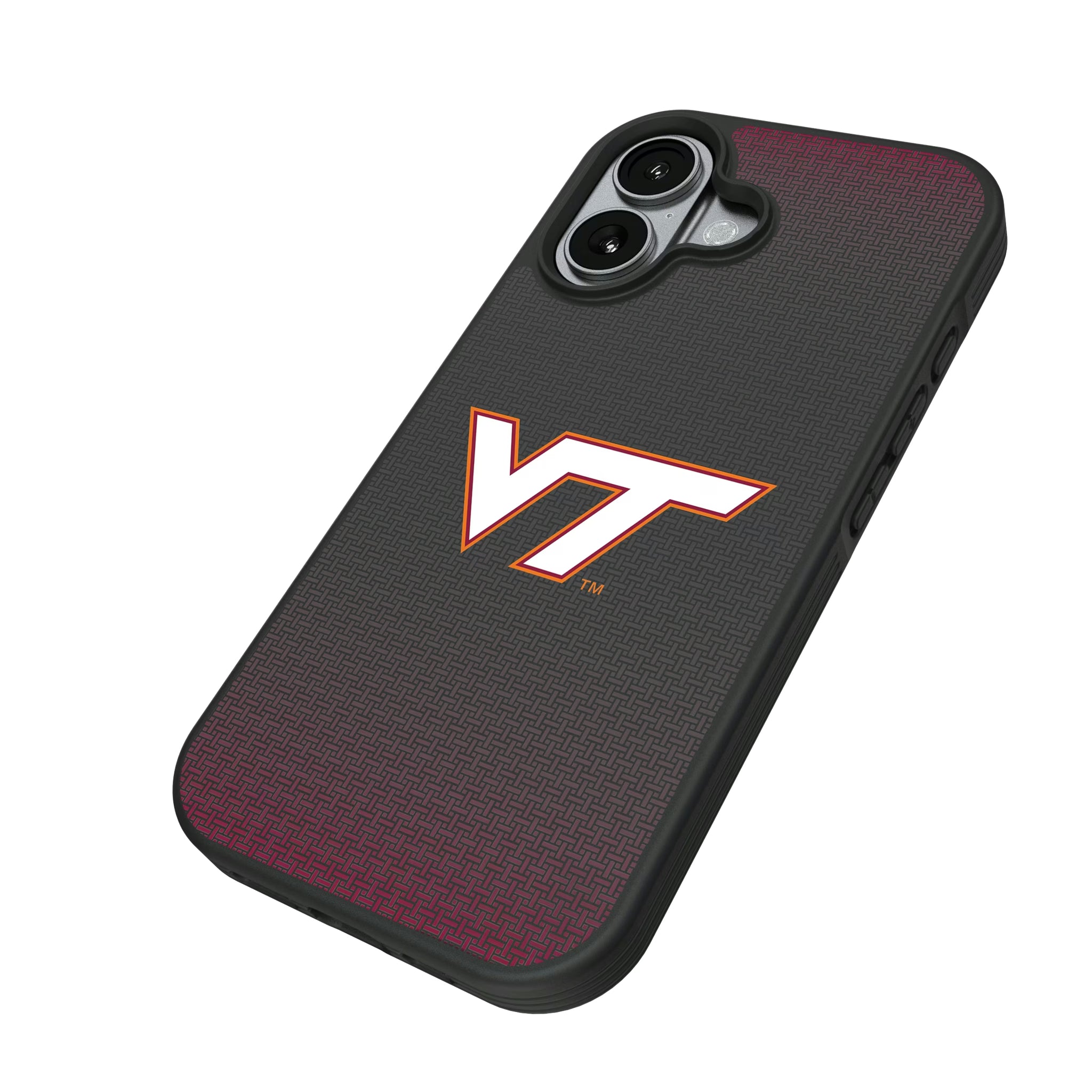 Virginia Tech Hokies Linen iPhone Bump Phone Case for Apple iPhone - Isometric View#Device_iPhone 17