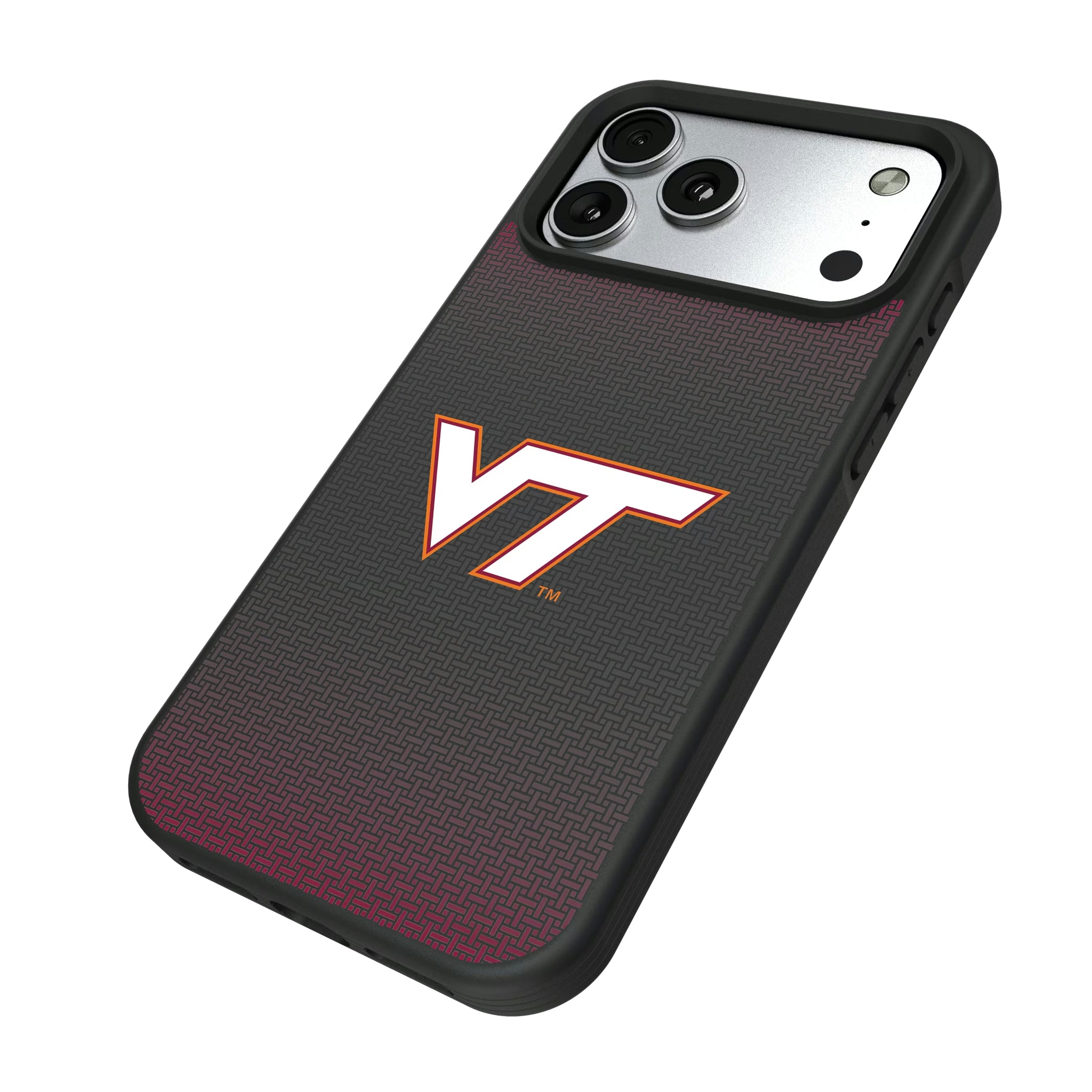 Virginia Tech Hokies Linen iPhone Bump Phone Case for Apple iPhone - Isometric View#Device_iPhone 17 Pro Max
