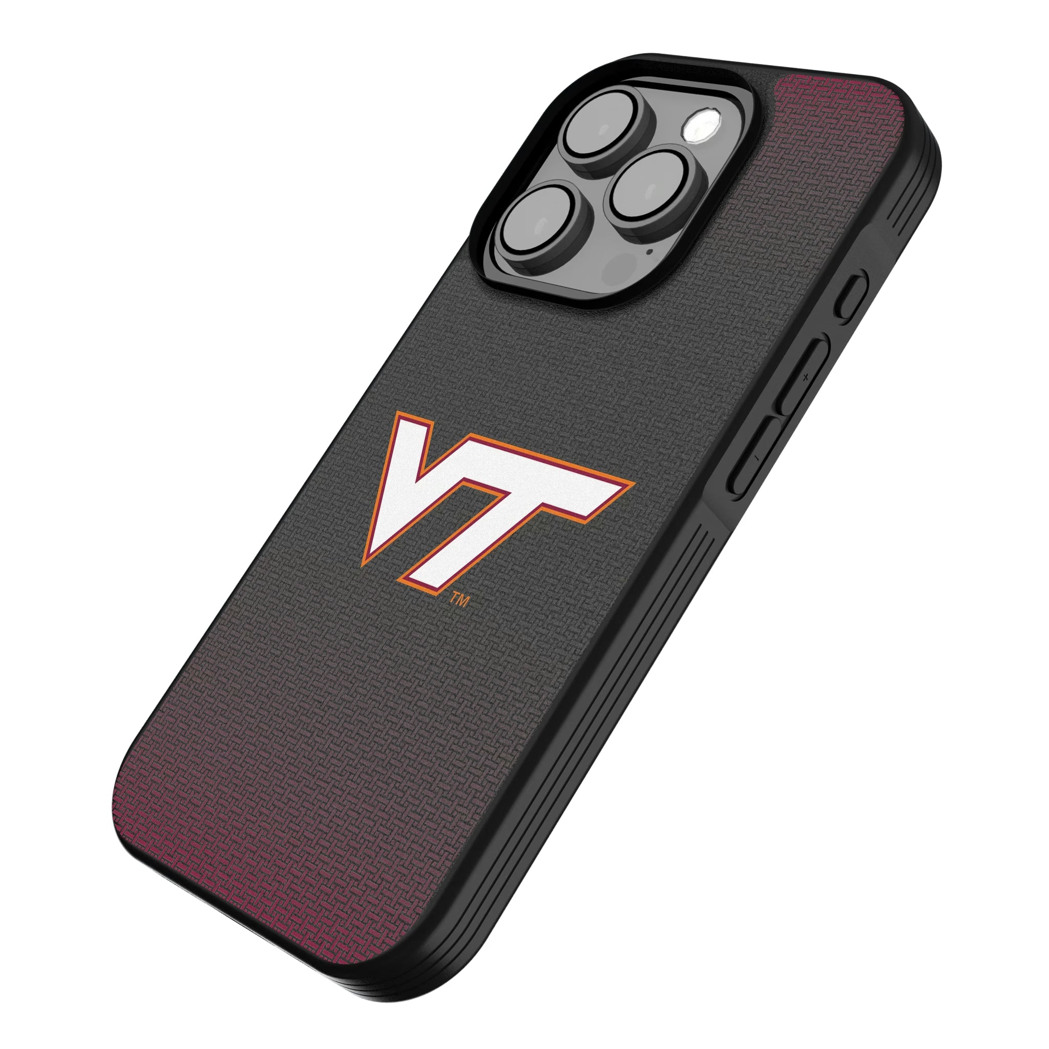 Virginia Tech Hokies Linen iPhone Bump Phone Case for Apple iPhone - Isometric View