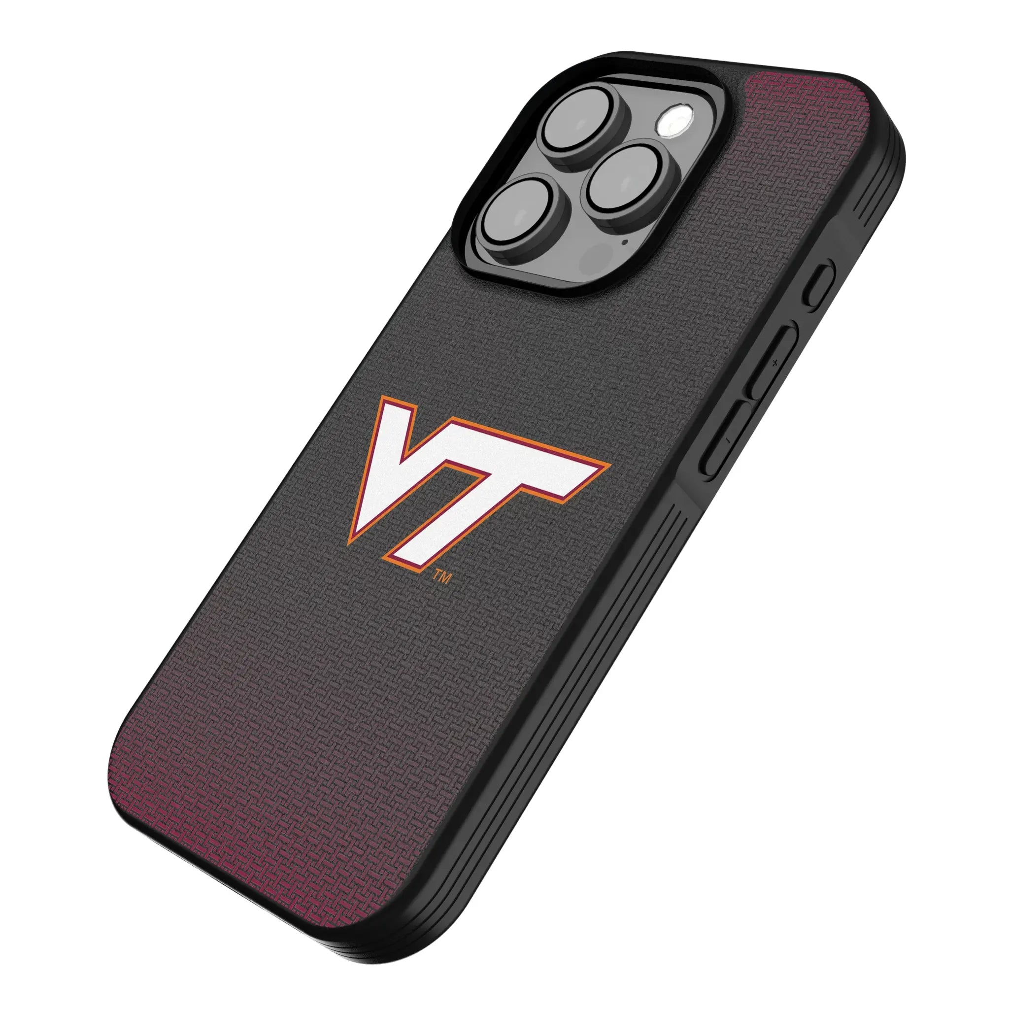 Virginia Tech Hokies Linen iPhone Bump Phone Case for Apple iPhone - Isometric View