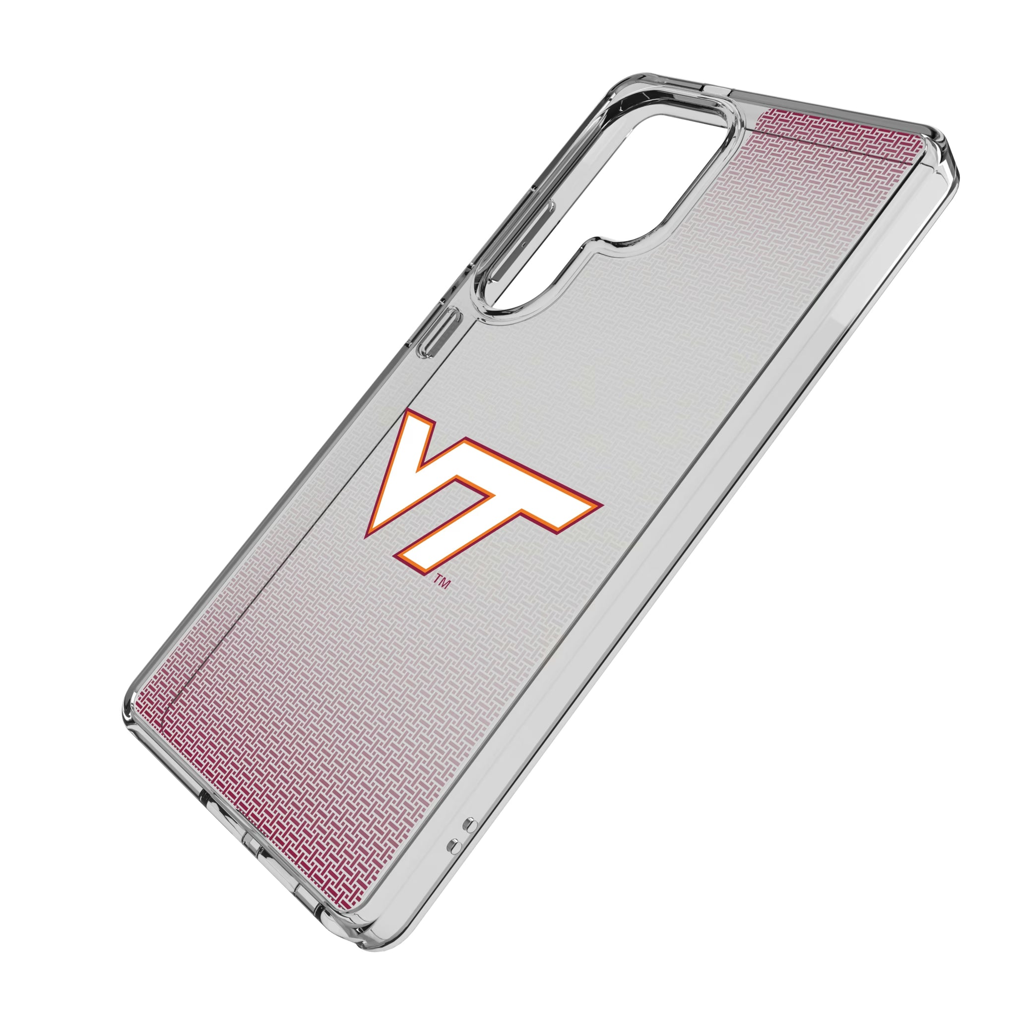 Virginia Tech Hokies Linen Galaxy Clear Phone Case for Samsung Galaxy - Isometric View