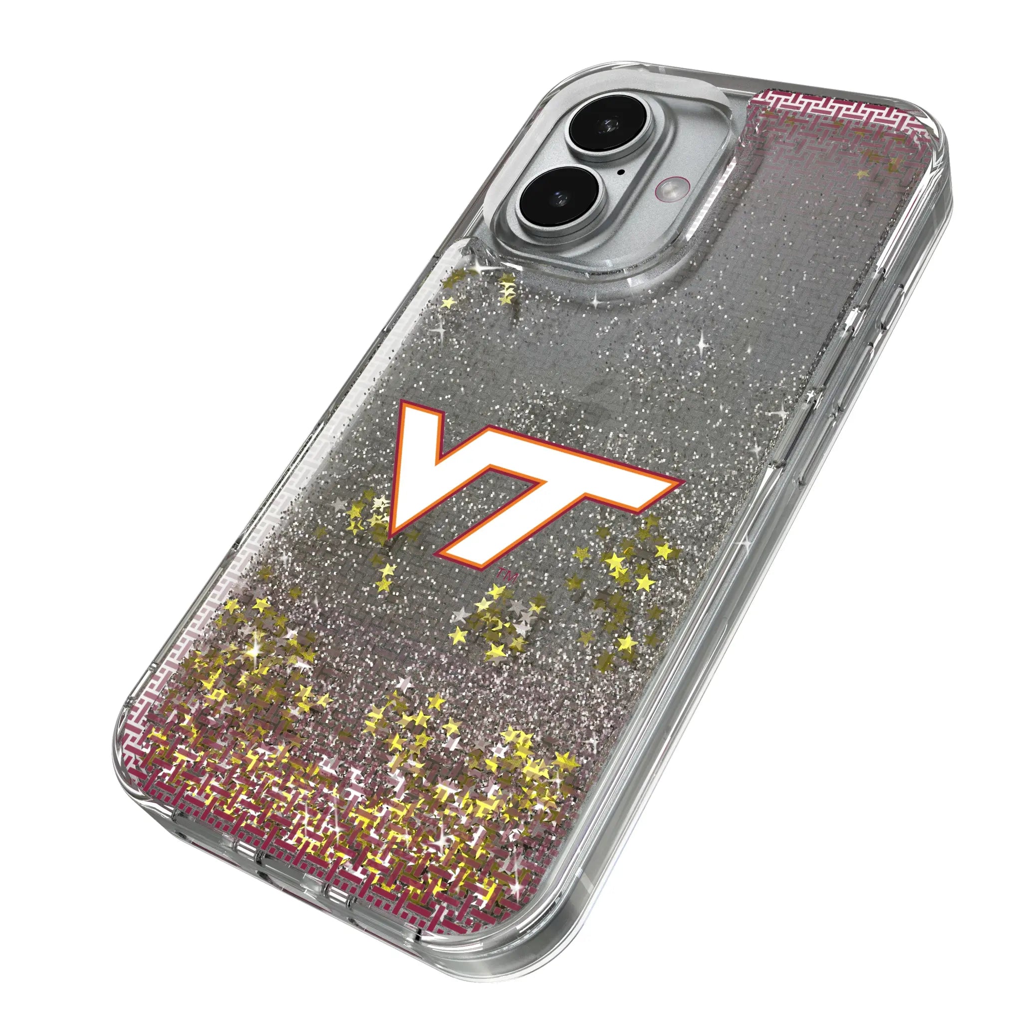 Virginia Tech Hokies Linen iPhone Glitter Phone Case for Apple iPhone - Isometric View
