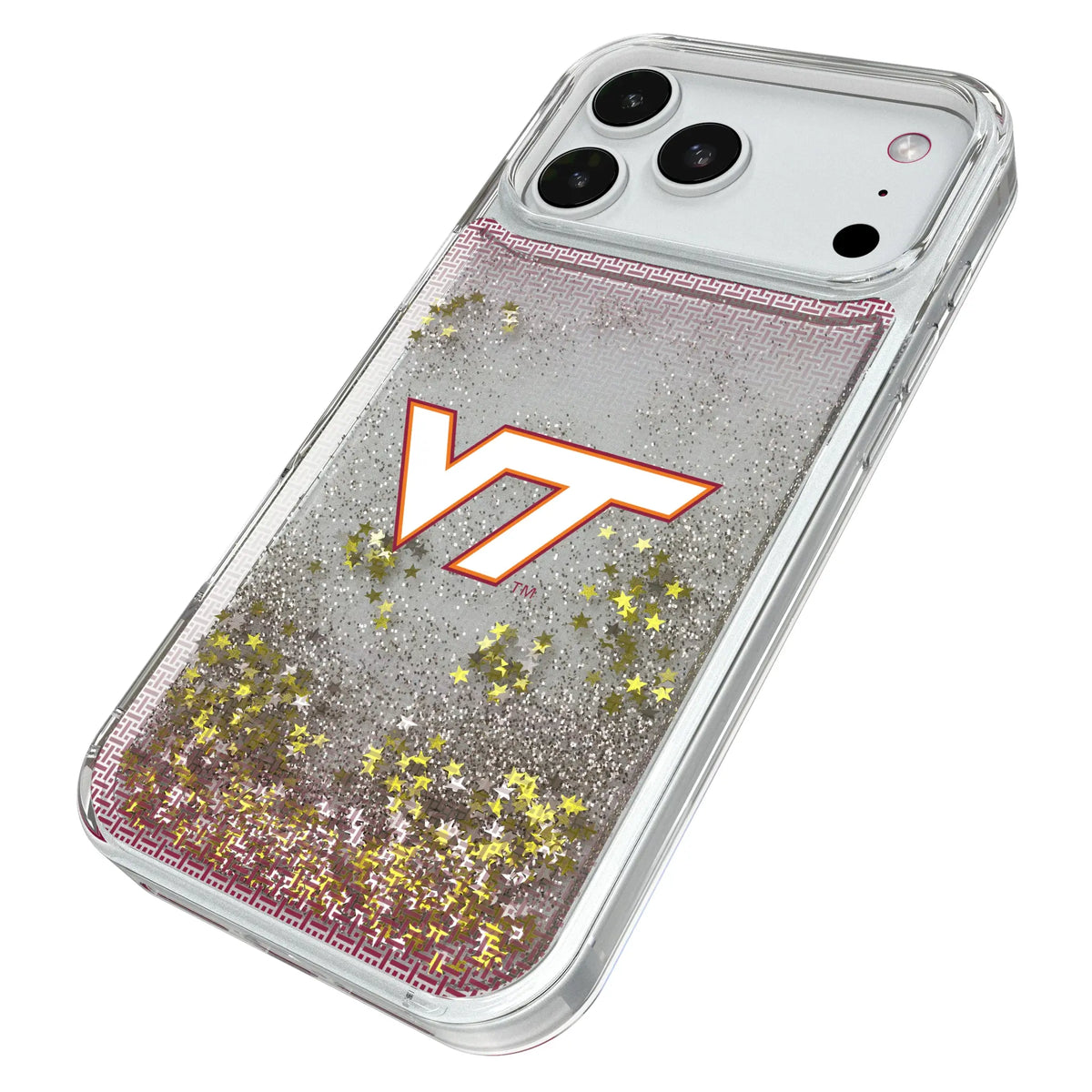 Virginia Tech Hokies Linen iPhone Glitter Phone Case for Apple iPhone - Isometric View#Device_iPhone 18 Pro Max