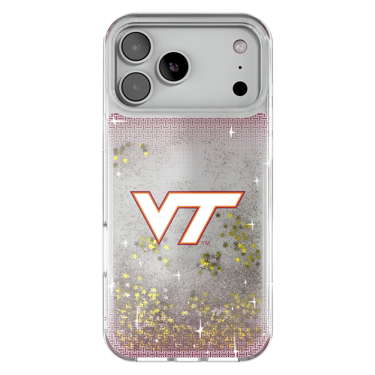 Virginia Tech Hokies Linen Glitter Phone Case for Apple iPhone