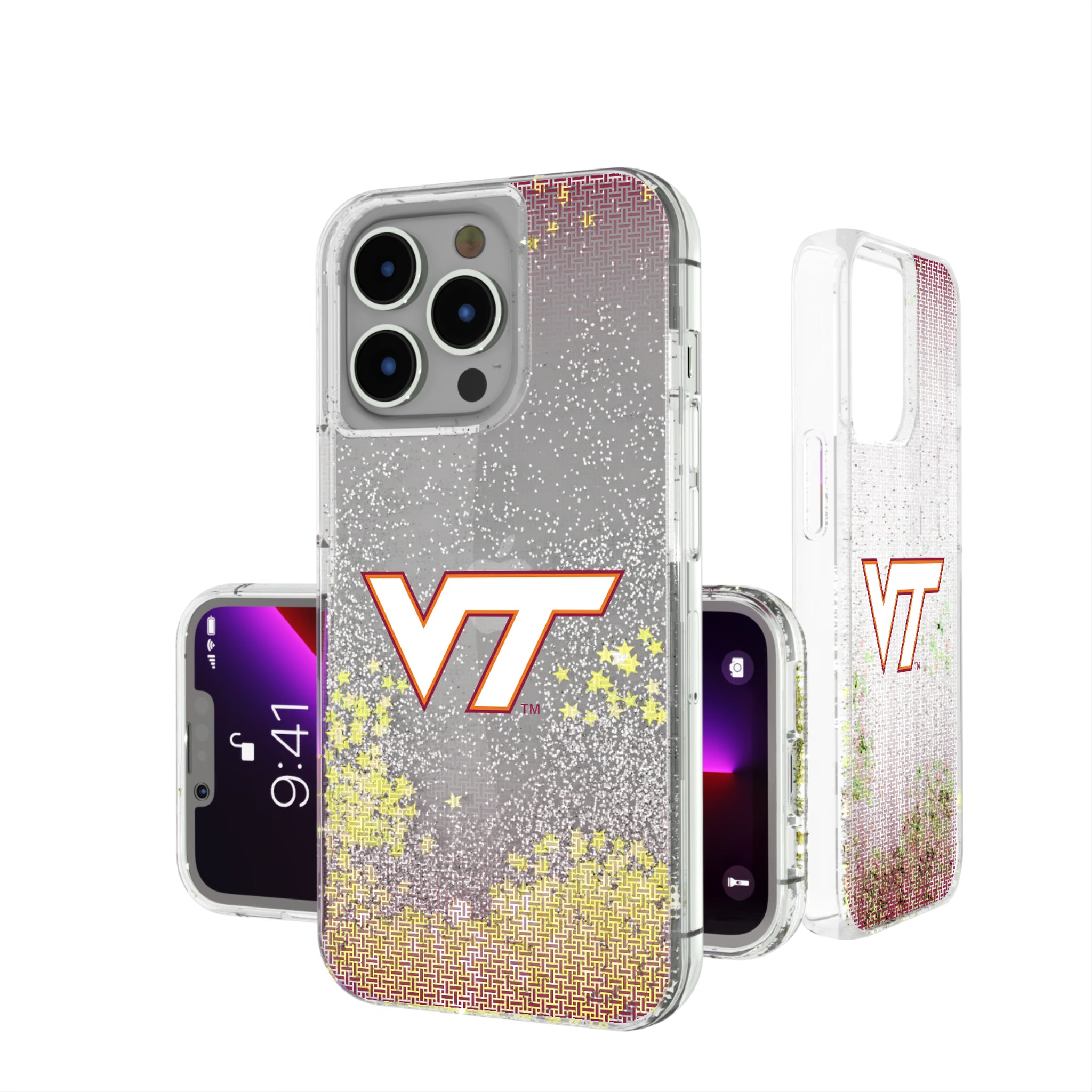 Virginia Tech Hokies Linen iPhone Glitter Phone Case for Apple iPhone