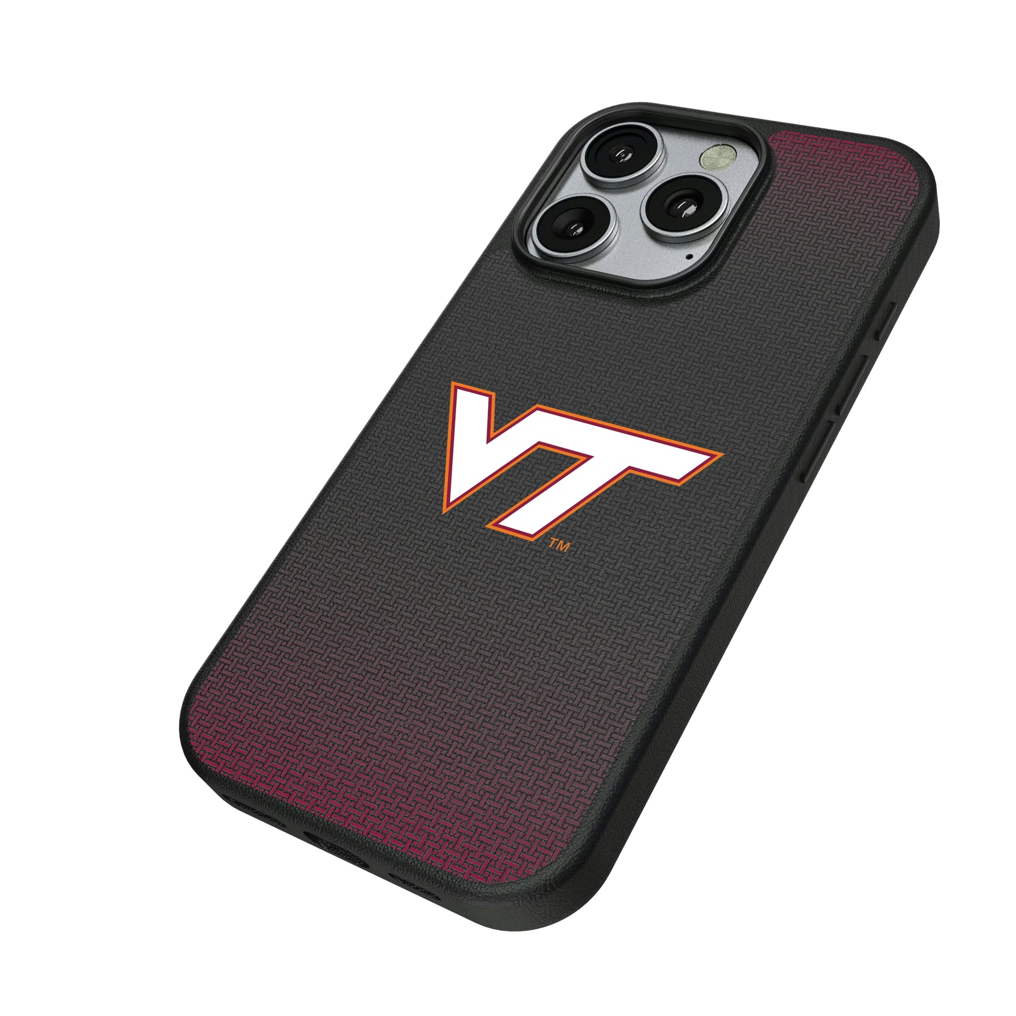 Virginia Tech Hokies Linen iPhone MagSafe Compatible Phone Case for Apple iPhone - Isometric View