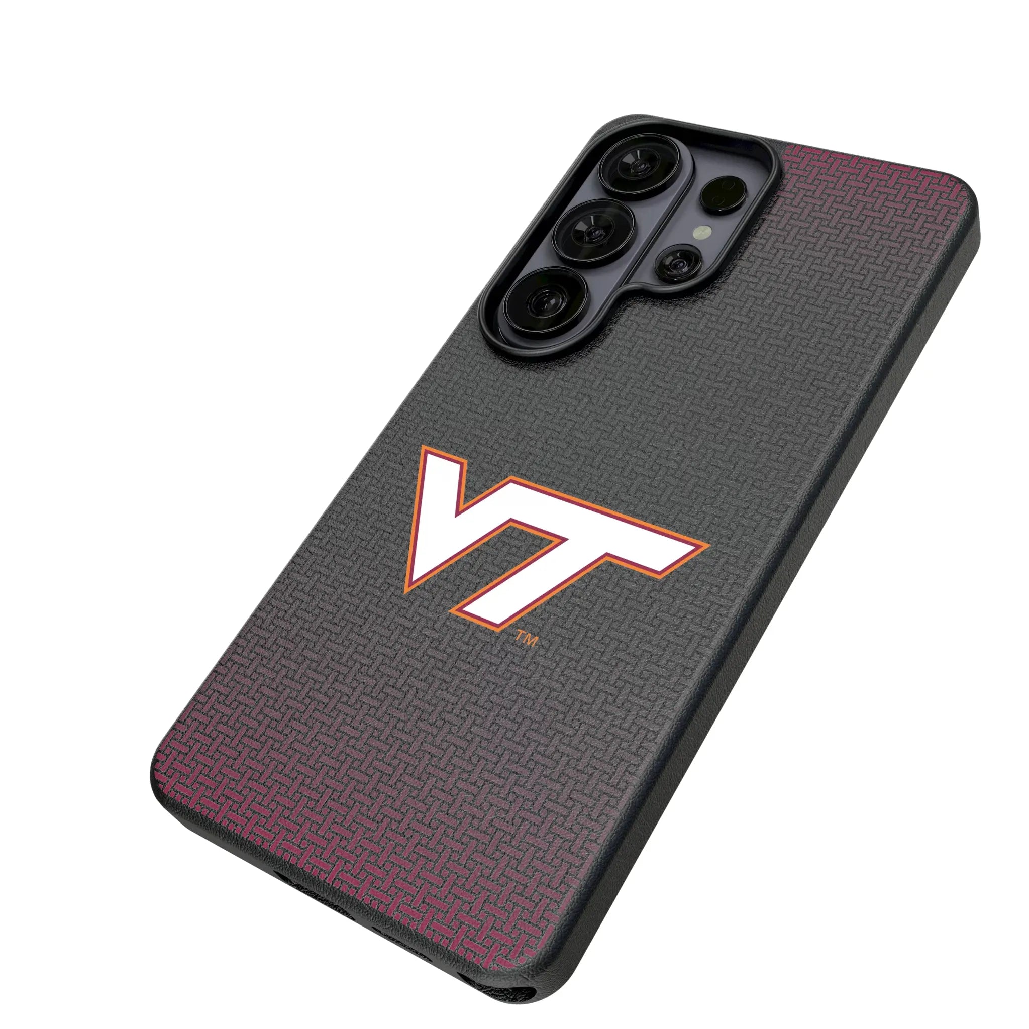 Virginia Tech Hokies Linen Galaxy MagSafe Compatible Phone Case for Samsung Galaxy - Isometric View#Device_Galaxy S26 Ultra