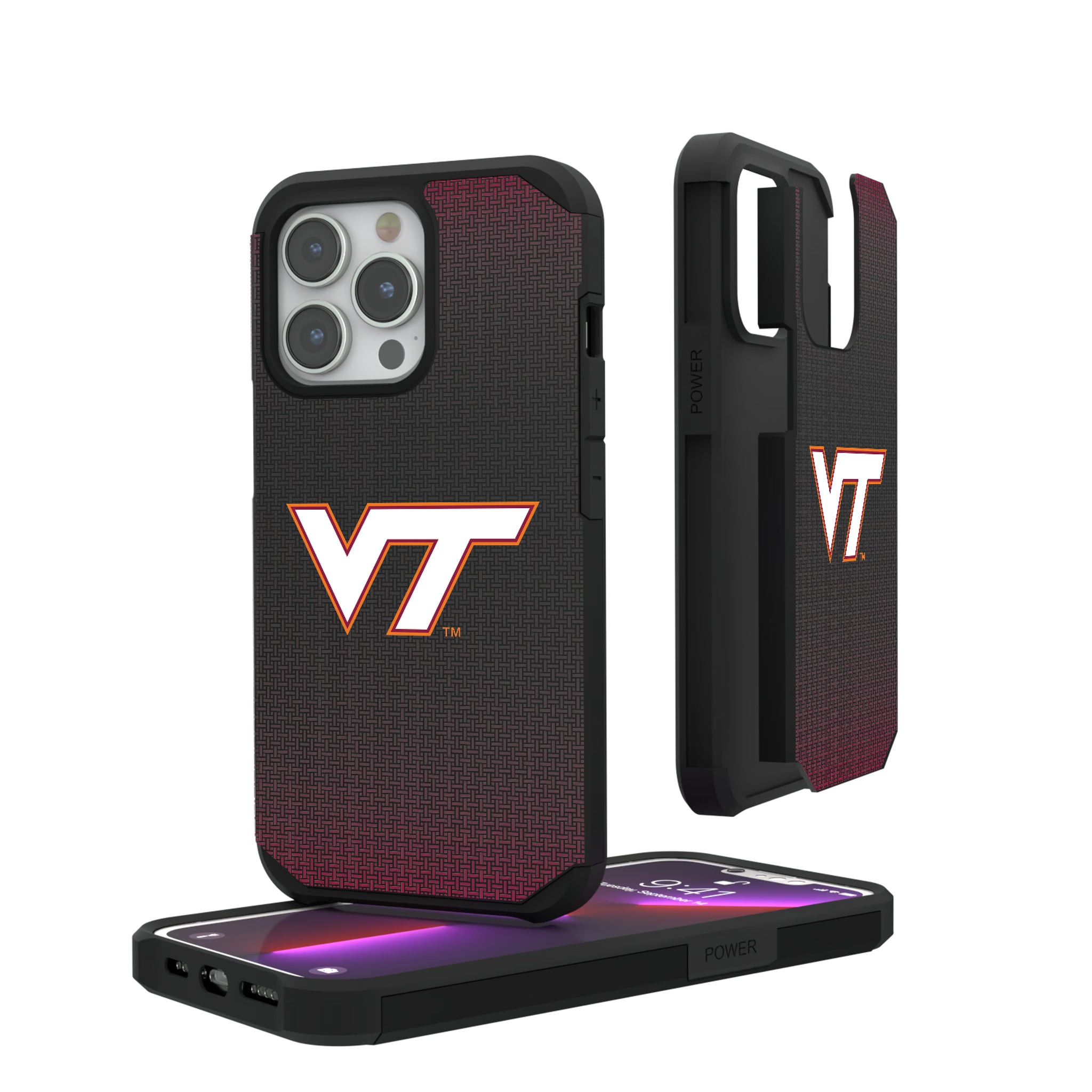 Virginia Tech Hokies Linen iPhone Rugged Phone Case for Apple iPhone#Device_iPhone 13 Pro