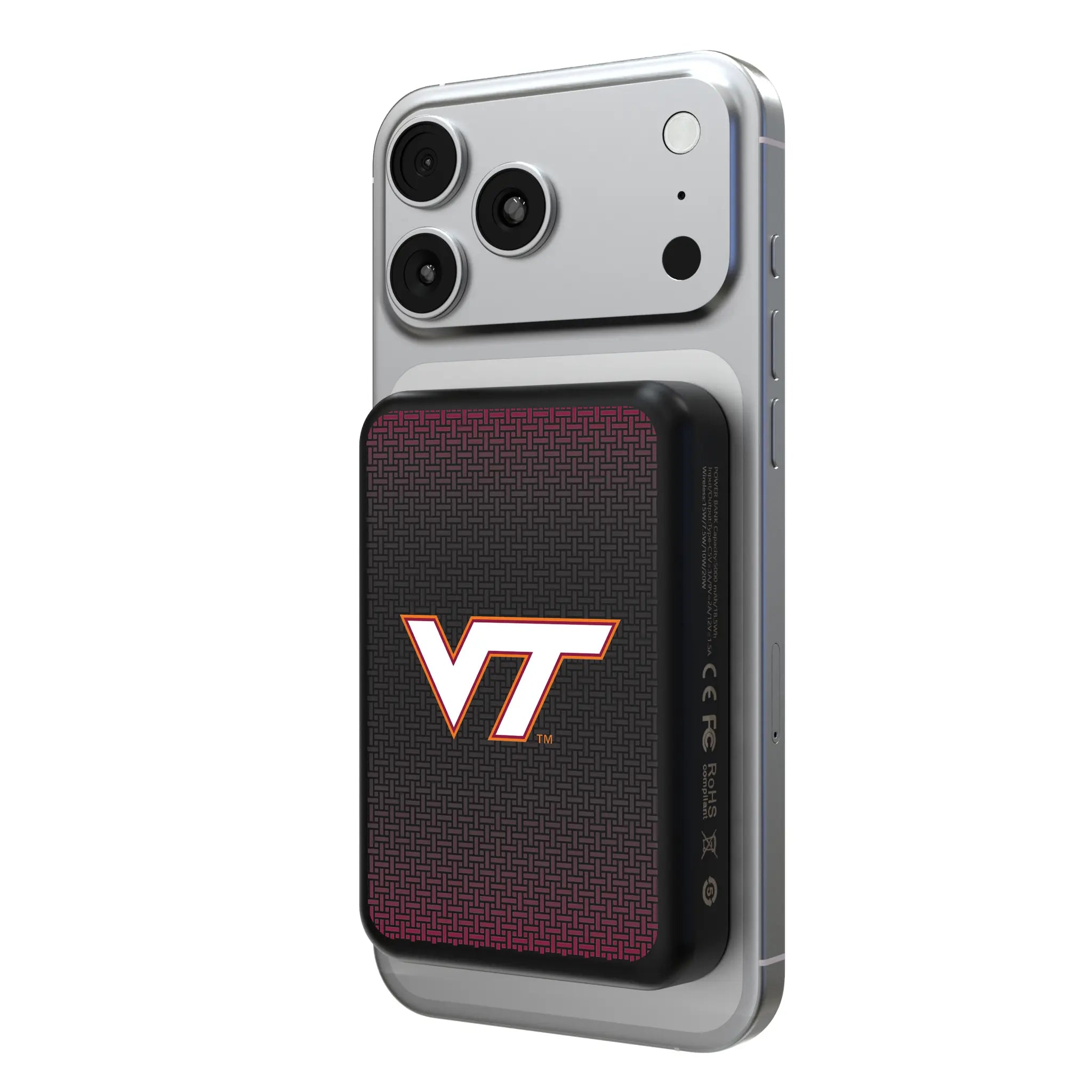 Virginia Tech Hokies Linen Wireless Mag Power Bank