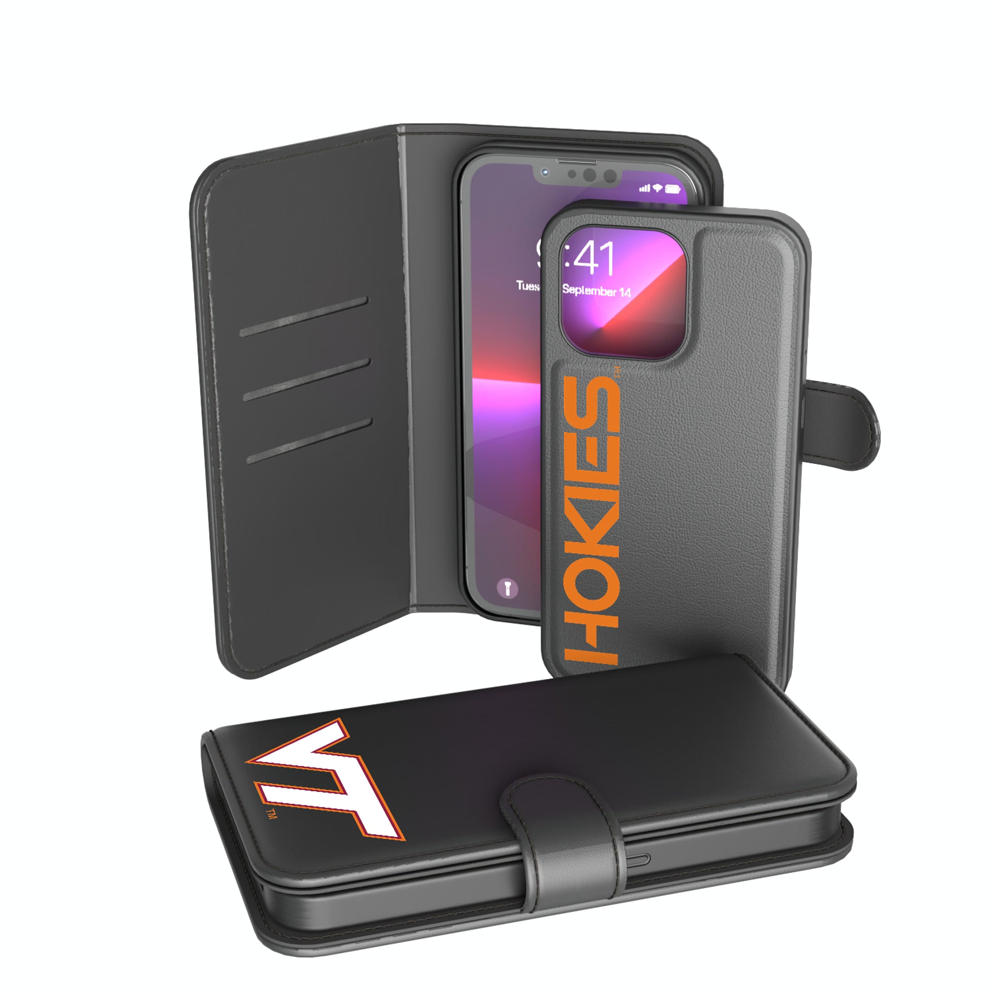 Virginia Tech Hokies Monocolor Tilt iPhone Wallet Phone Case for Apple iPhone