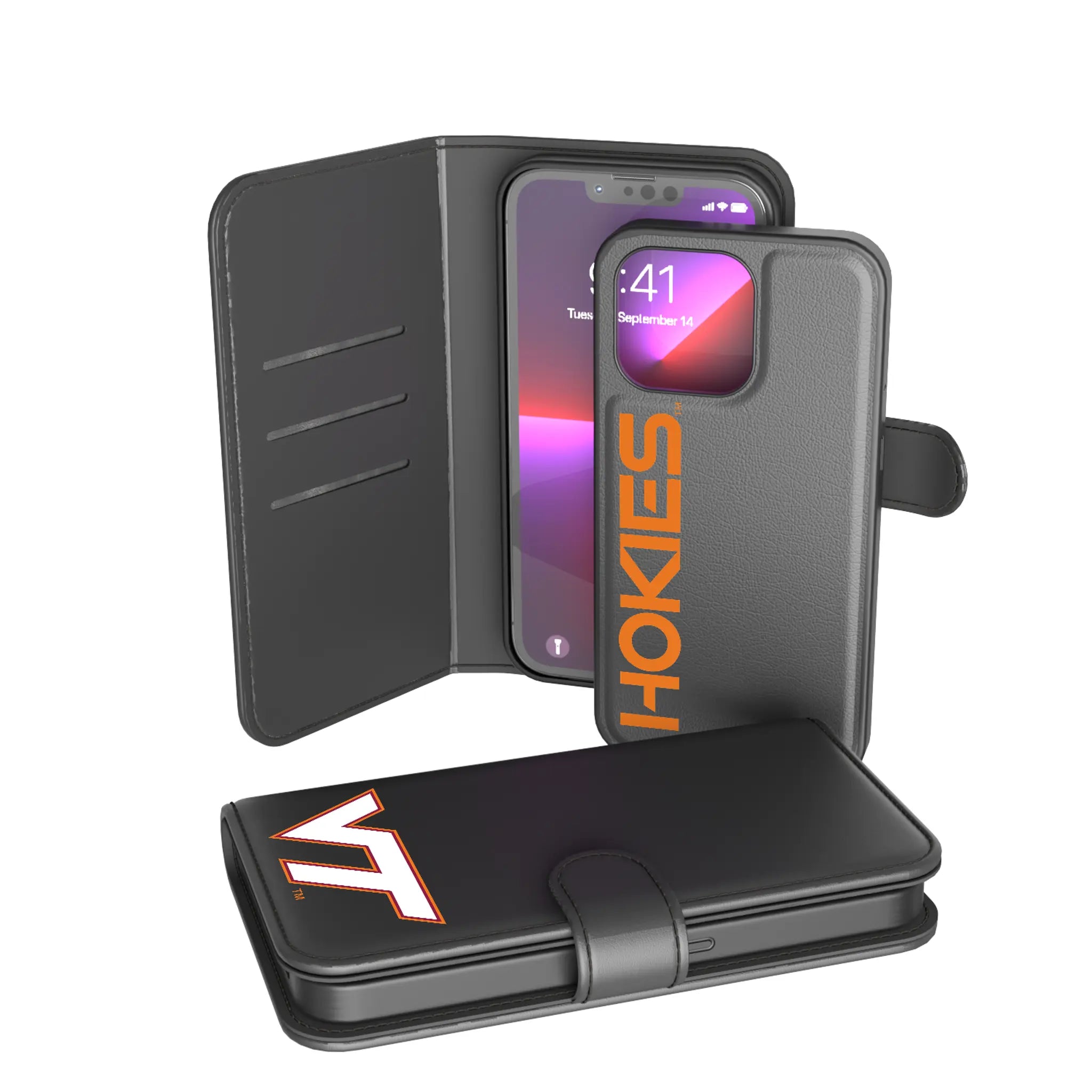 Virginia Tech Hokies Monocolor Tilt iPhone Wallet Phone Case for Apple iPhone