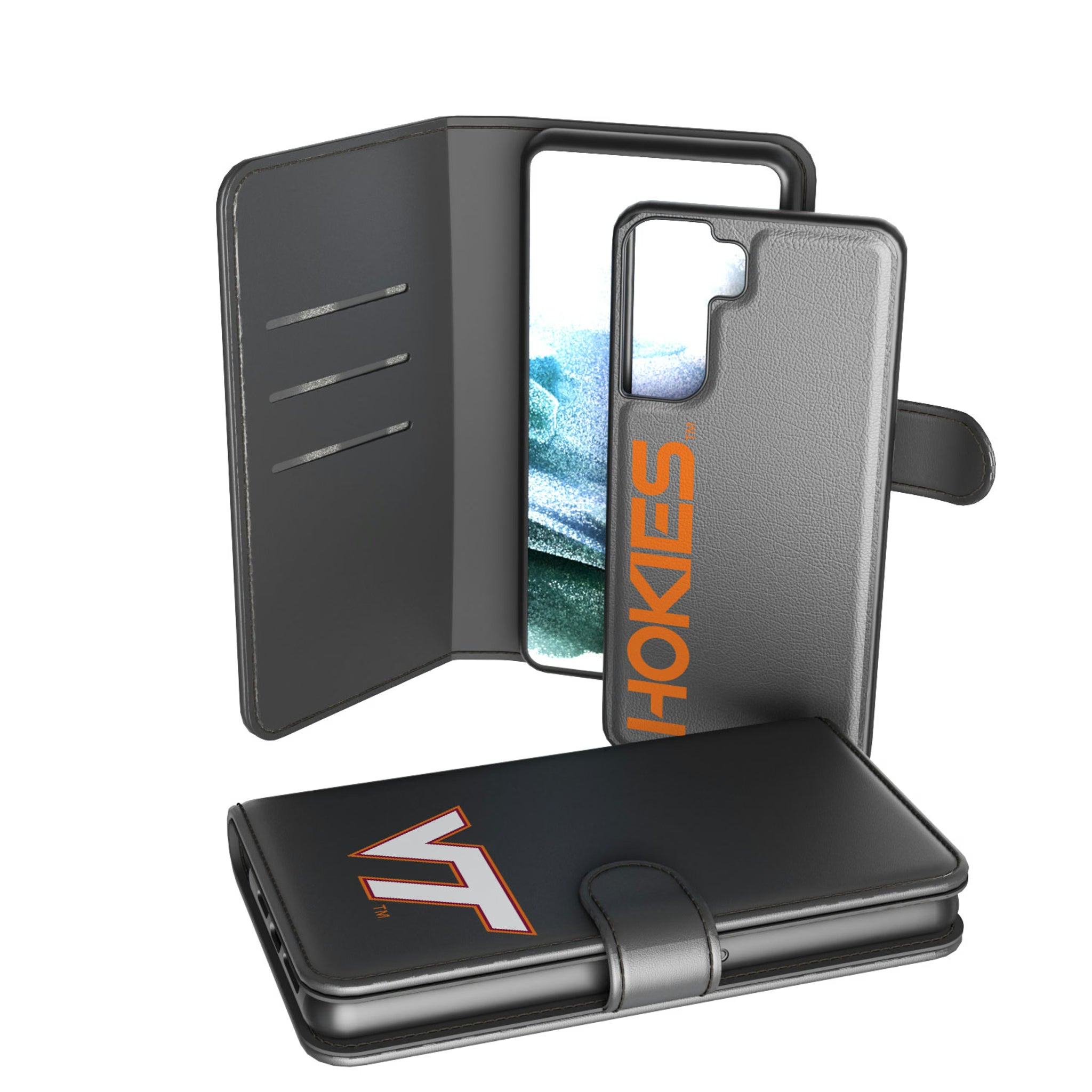 Virginia Tech Hokies Monocolor Tilt Galaxy Wallet Phone Case for Samsung Galaxy