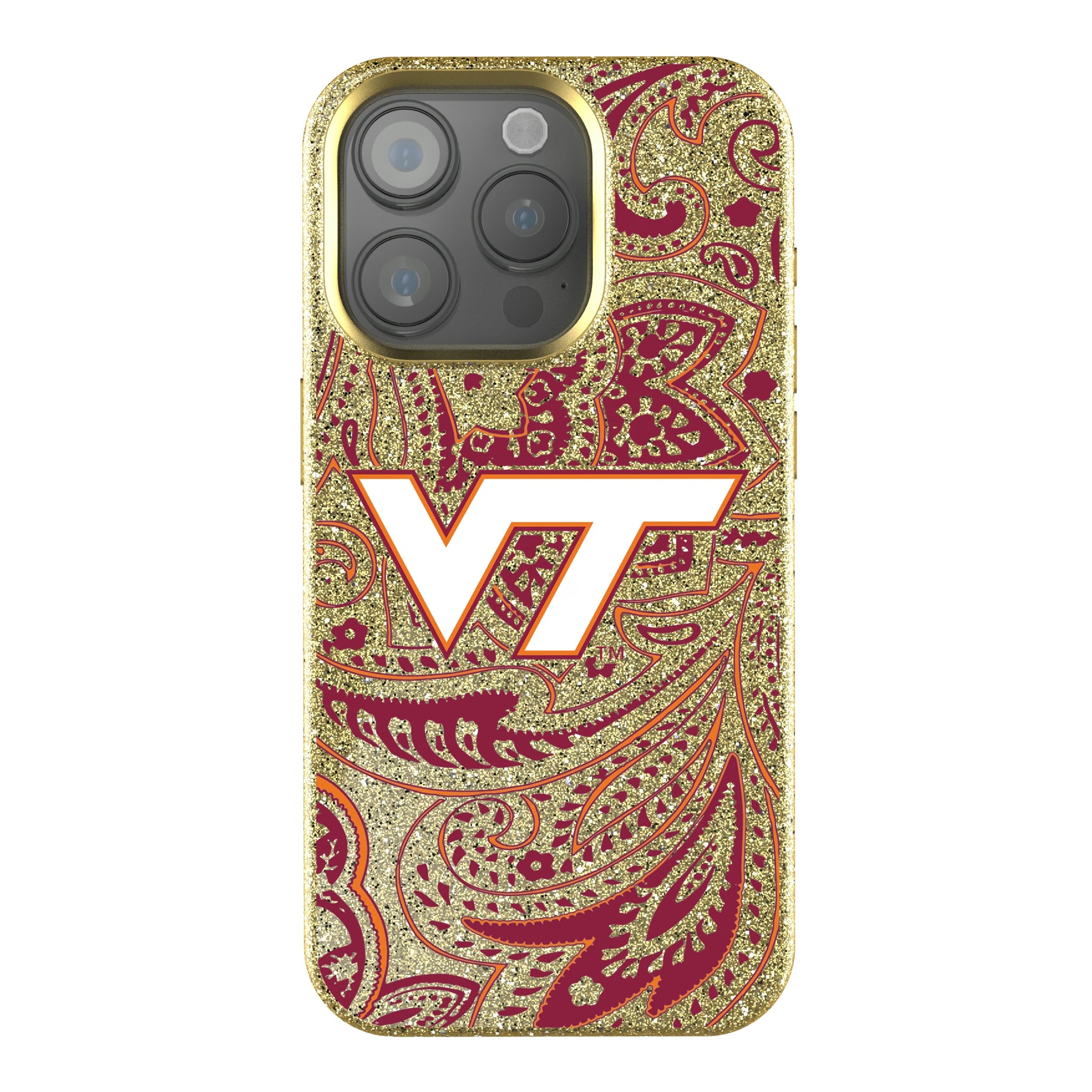 Virginia Tech Hokies Paisley iPhone Bling Phone Case for Apple iPhone