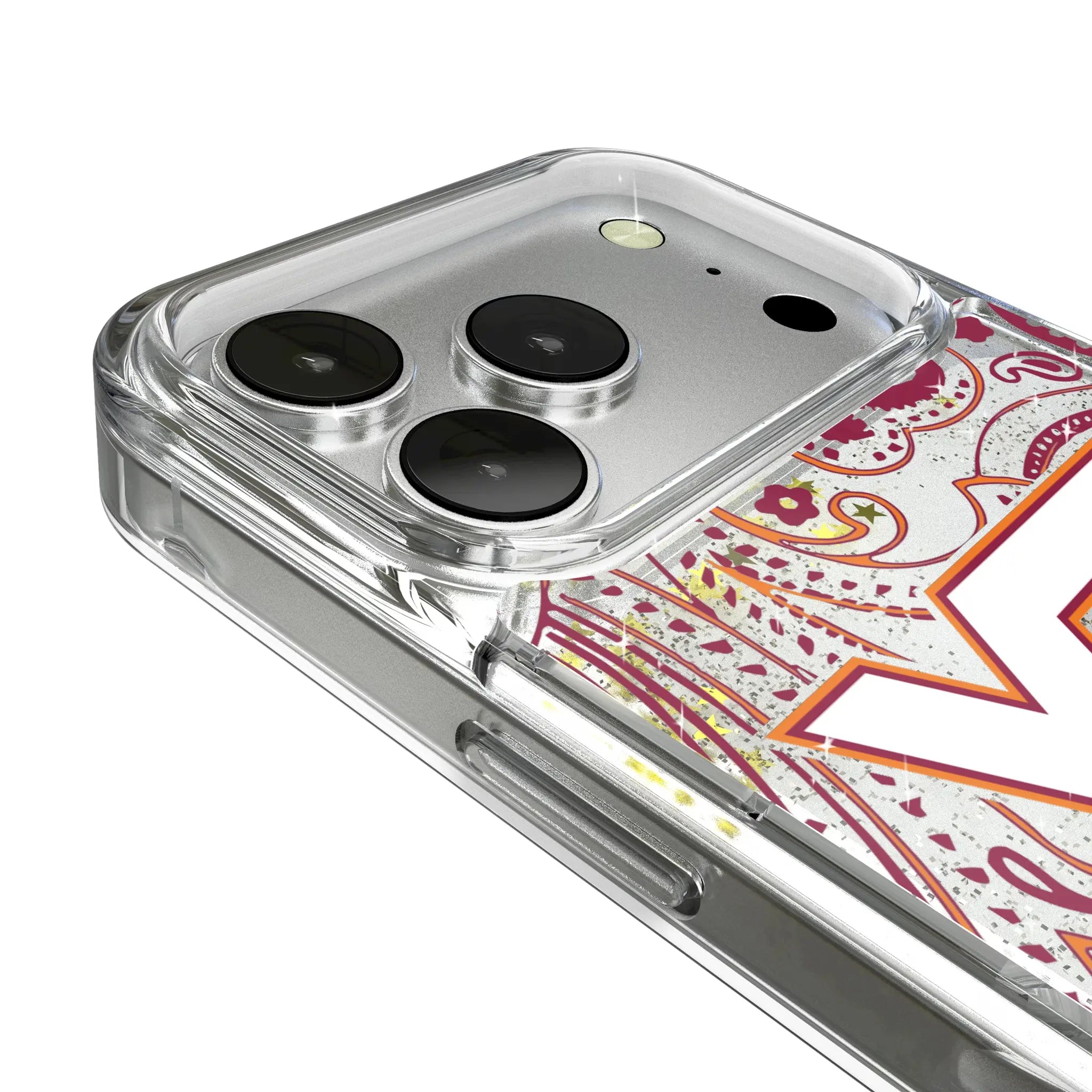 Virginia Tech Hokies Paisley iPhone Glitter Phone Case for Apple iPhone - Detail