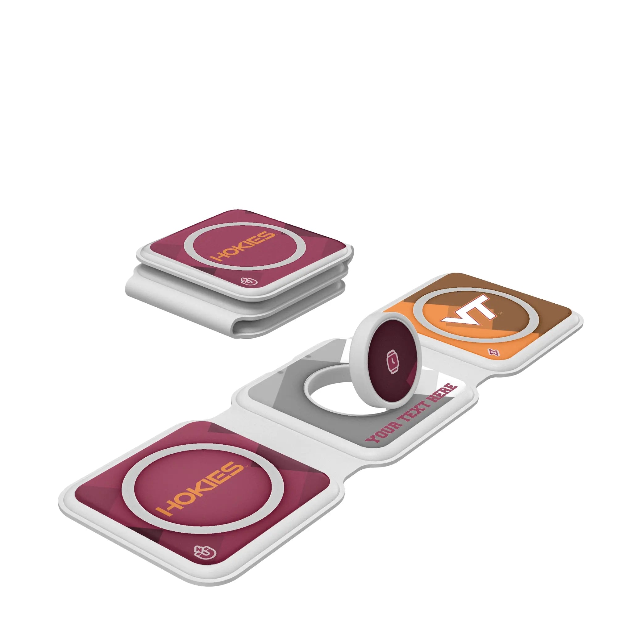 Virginia Tech Hokies Personalized Color Block Foldable 3 in 1 Charger