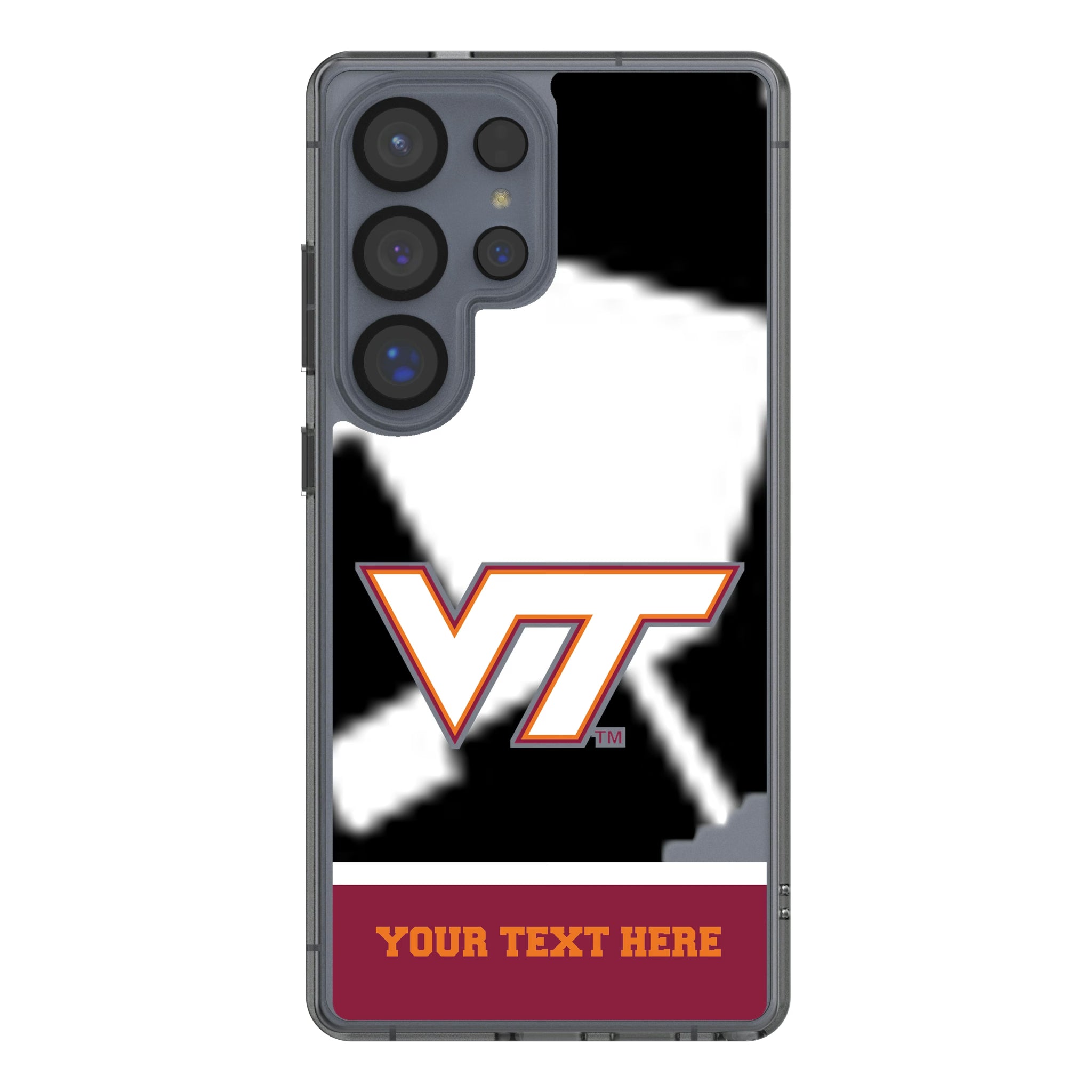 Virginia Tech Hokies Personalized EndZone Plus Galaxy Clear Phone Case for Samsung Galaxy