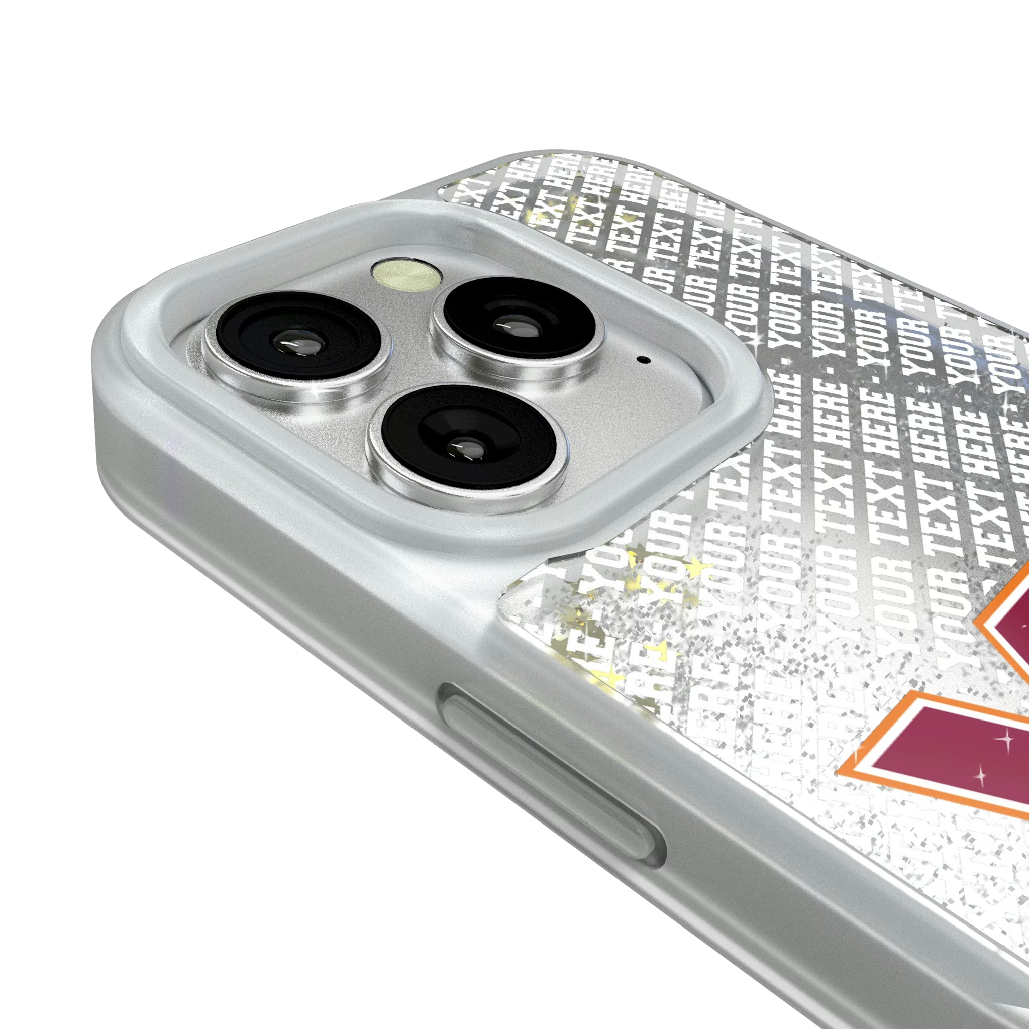 Virginia Tech Hokies Personalized EndZone Plus iPhone Glitter Phone Case for Apple iPhone - Detail#Device_iPhone 16 Pro