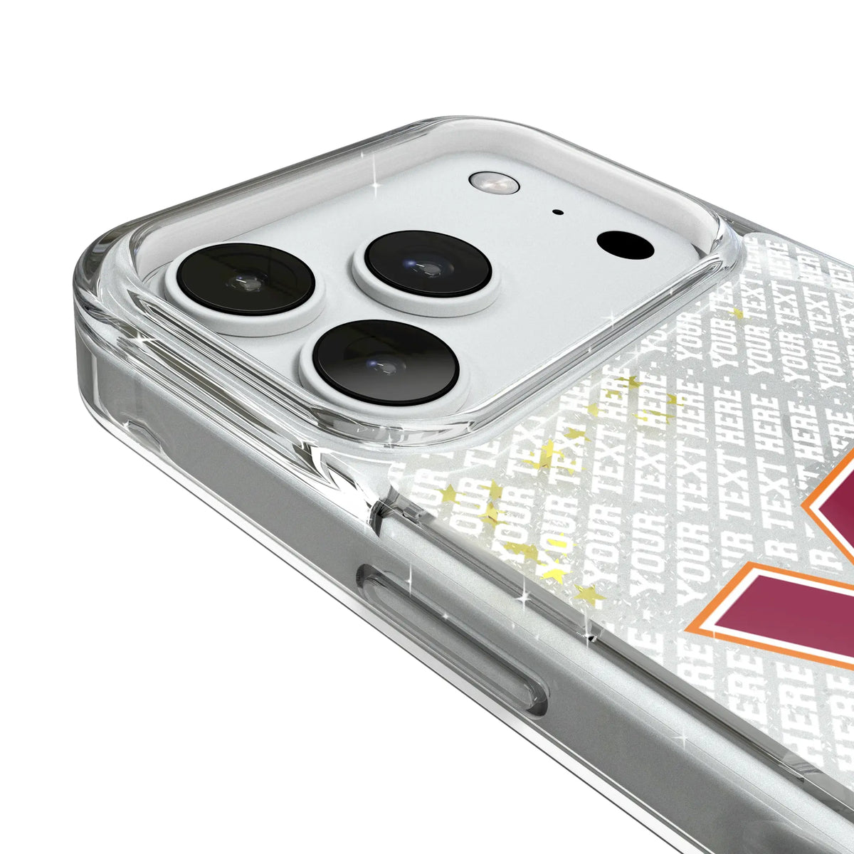 Virginia Tech Hokies Personalized EndZone Plus iPhone Glitter Phone Case for Apple iPhone - Detail#Device_iPhone 18 Pro