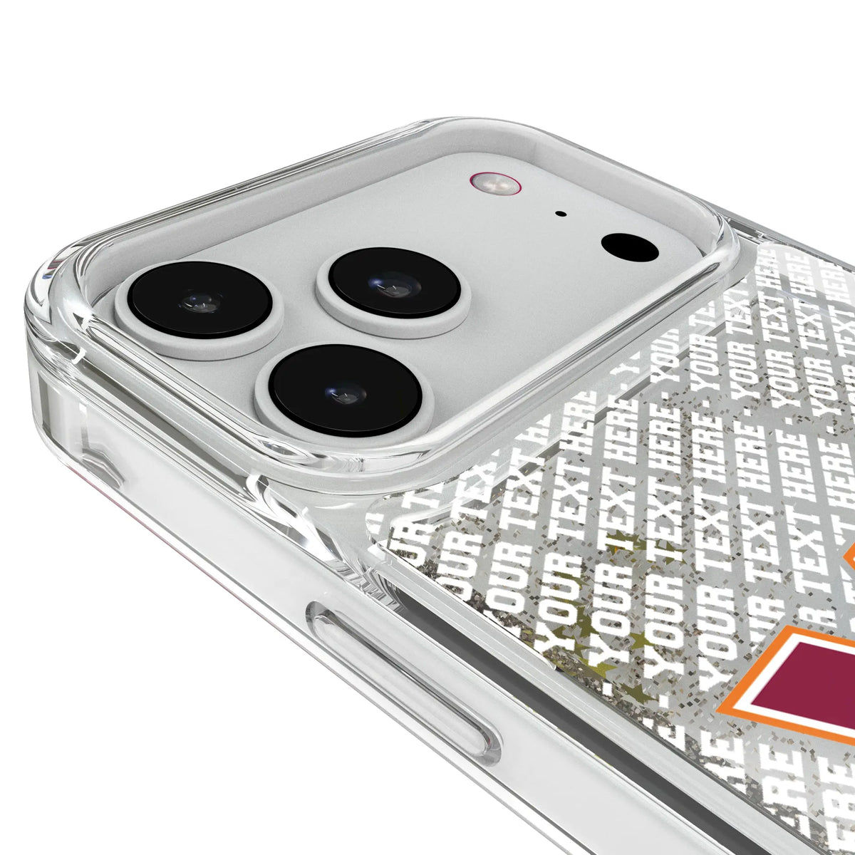 Virginia Tech Hokies Personalized EndZone Plus iPhone Glitter Phone Case for Apple iPhone - Detail#Device_iPhone 18 Pro Max