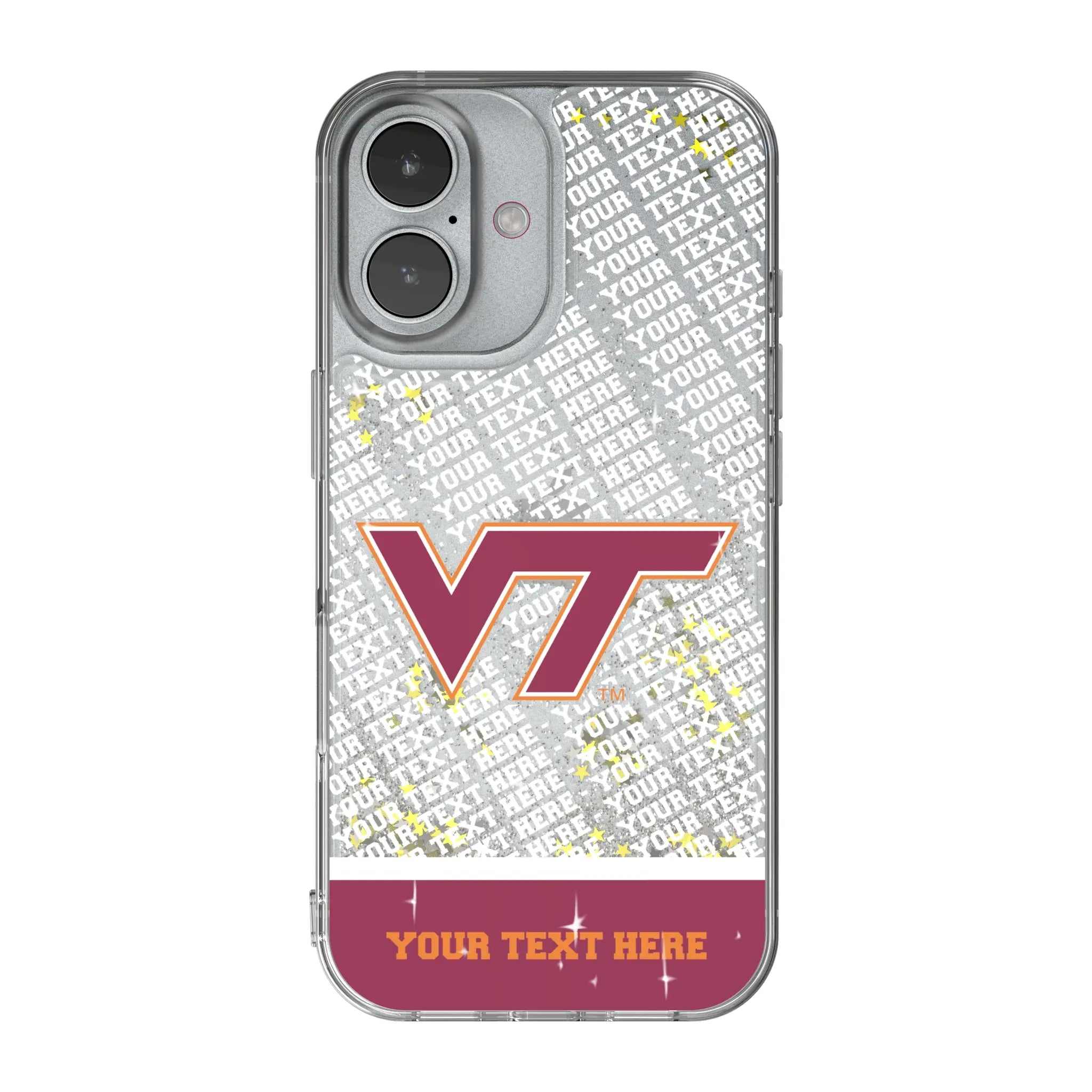 Virginia Tech Hokies Personalized EndZone Plus iPhone Glitter Phone Case for Apple iPhone