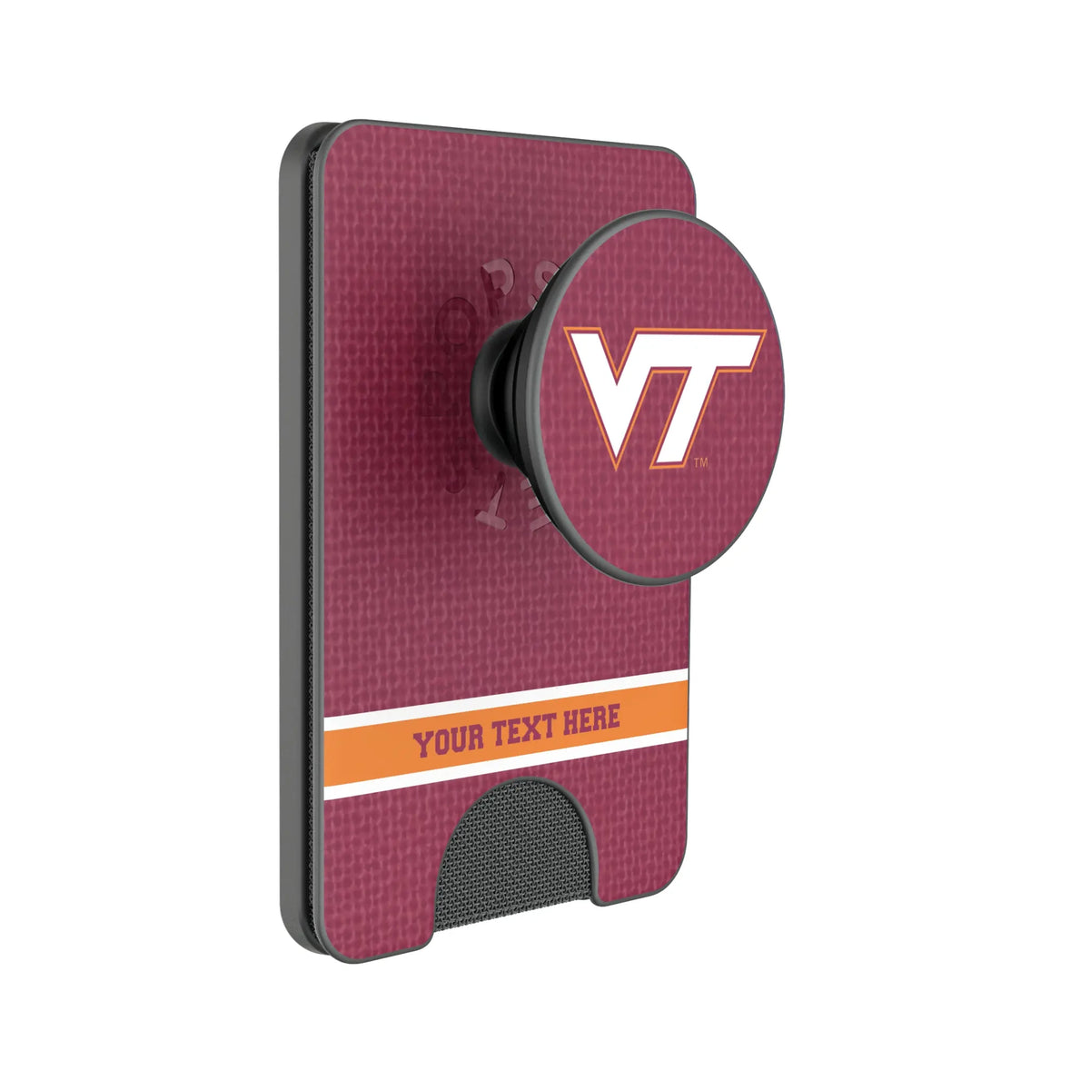 Virginia Tech Hokies Personalized Endzone Solid Popsockets Wallet Magnetic