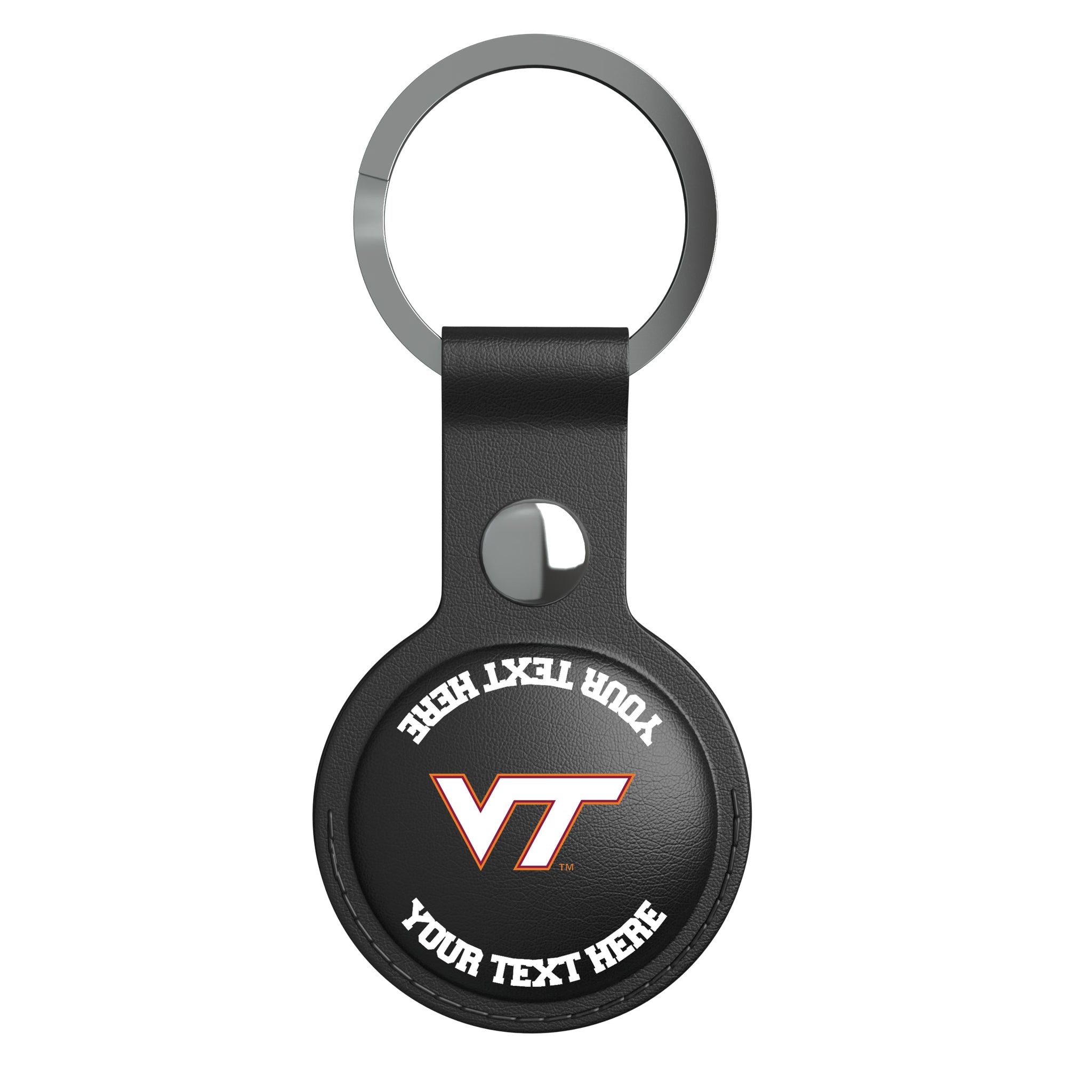 Virginia Tech Hokies Personalized Insignia AirTag Black Airtag Holder