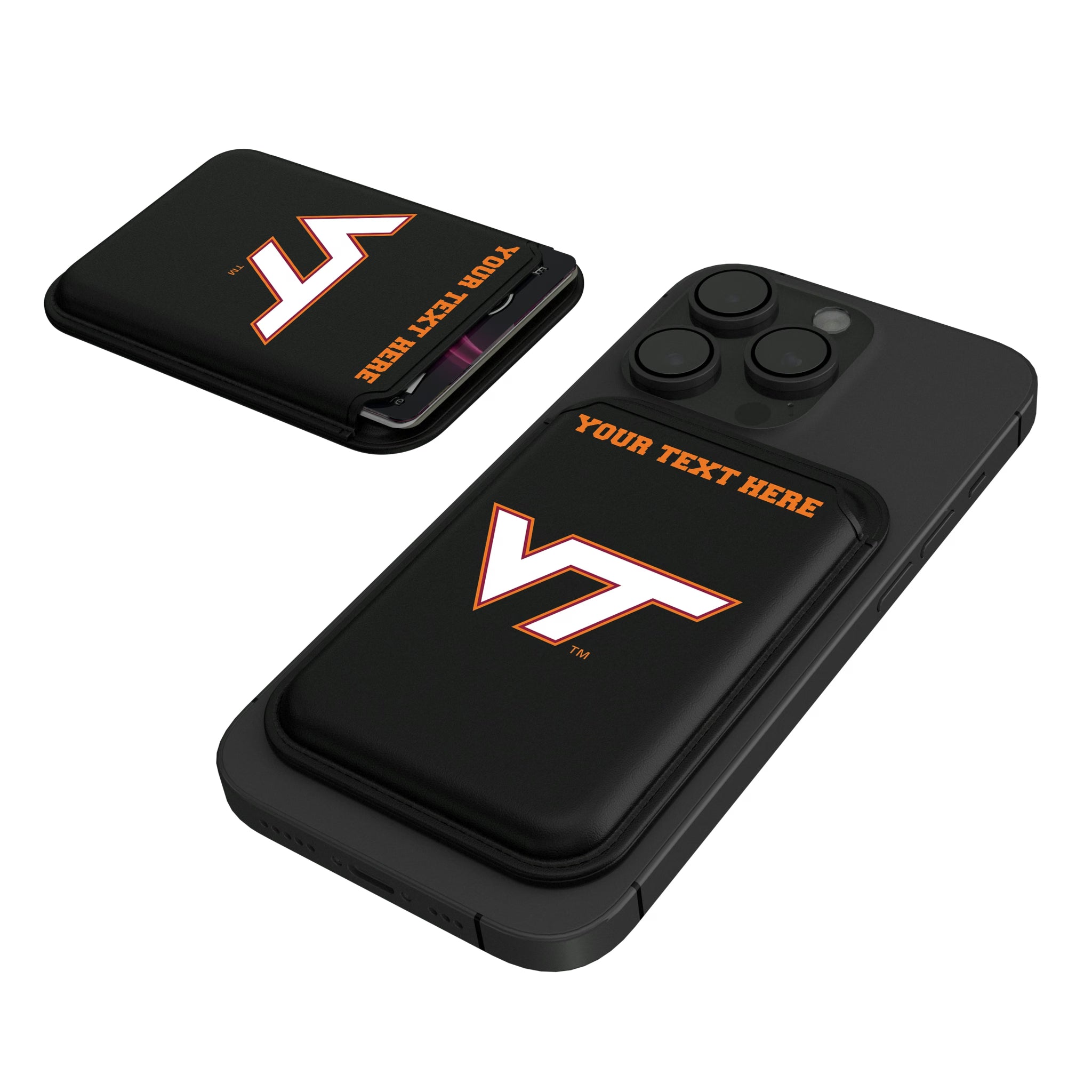 Virginia Tech Hokies Personalized Insignia Black Magnetic Credit Card Wallet