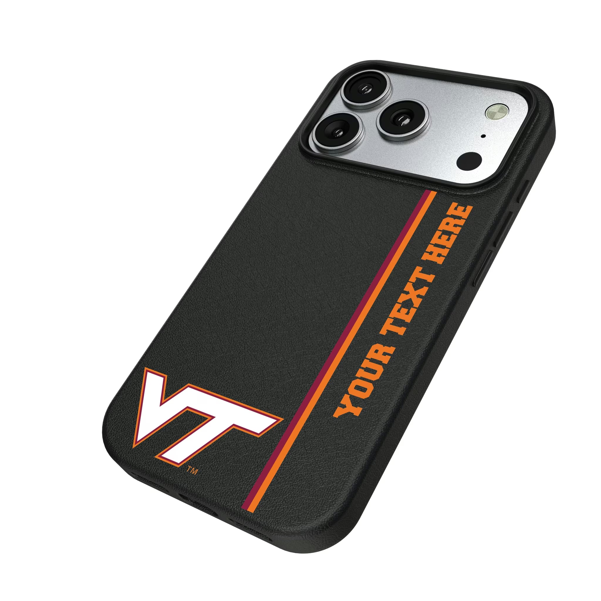 Virginia Tech Hokies Personalized Sidebard iPhone MagSafe Compatible Phone Case for Apple iPhone - Isometric View#Device_iPhone 17 Pro