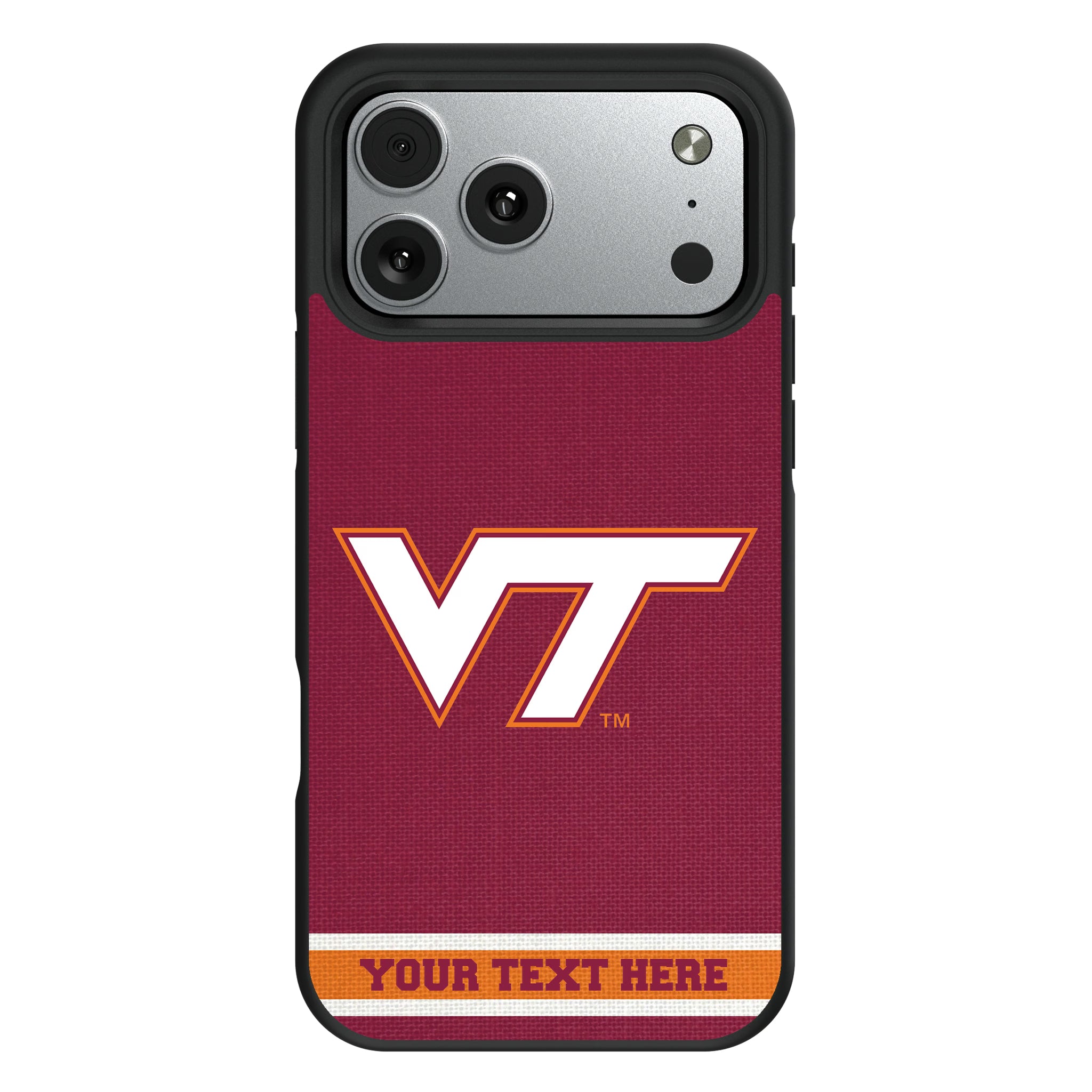 Virginia Tech Hokies Personalized Stripe iPhone Bump Phone Case for Apple iPhone#Device_iPhone 17 Pro Max
