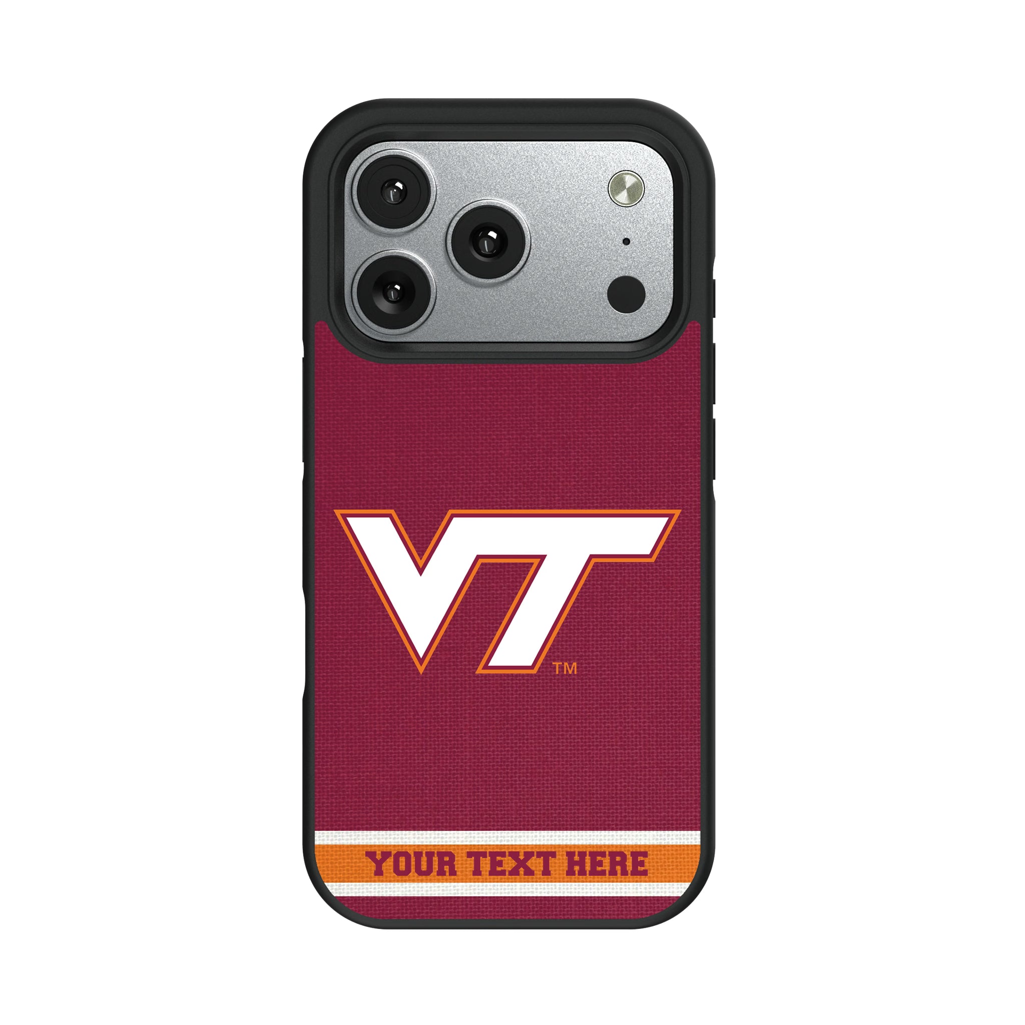 Virginia Tech Hokies Personalized Stripe iPhone Bump Phone Case for Apple iPhone#Device_iPhone 17 Pro