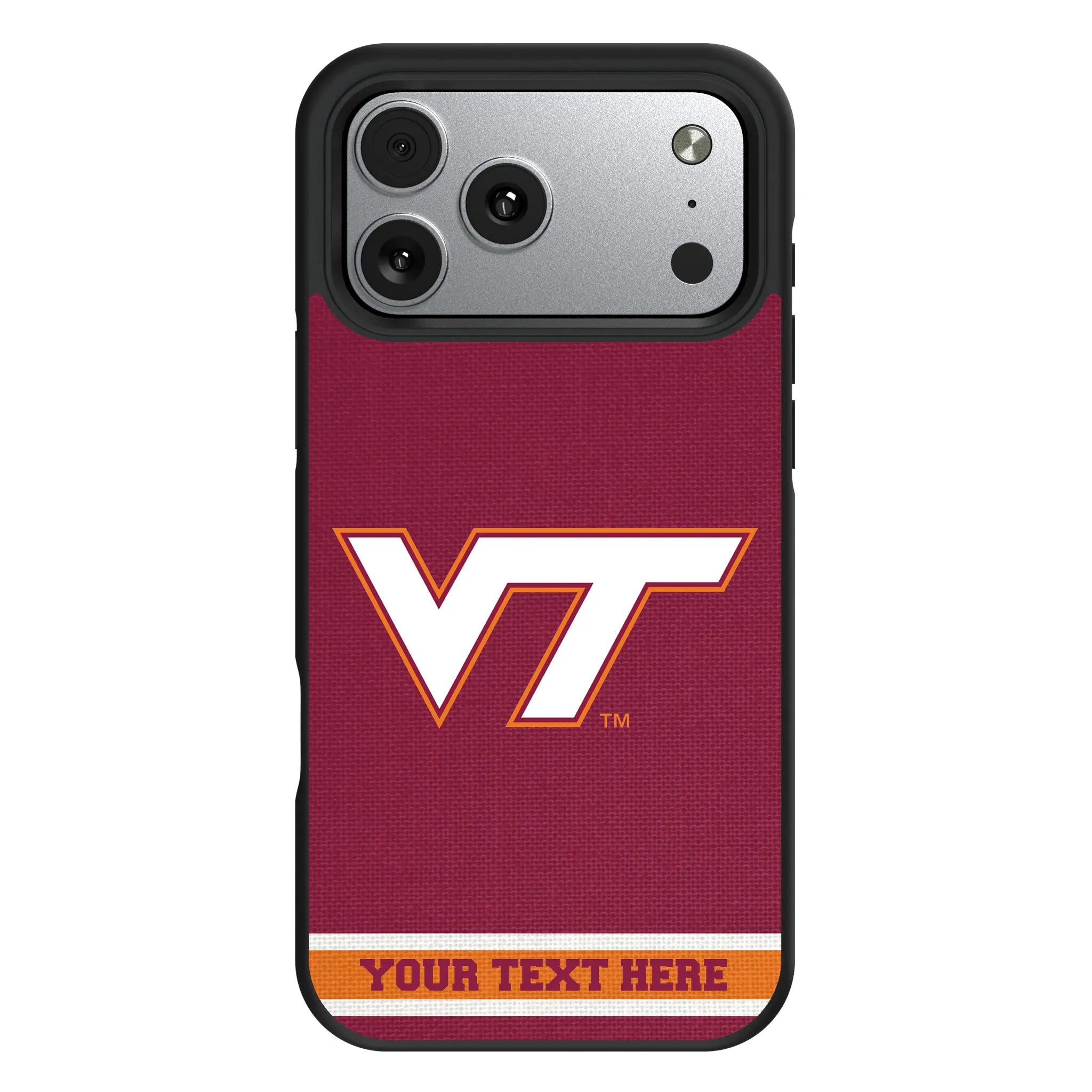 Virginia Tech Hokies Personalized Stripe iPhone Bump Phone Case for Apple iPhone#Device_iPhone 17 Pro Max