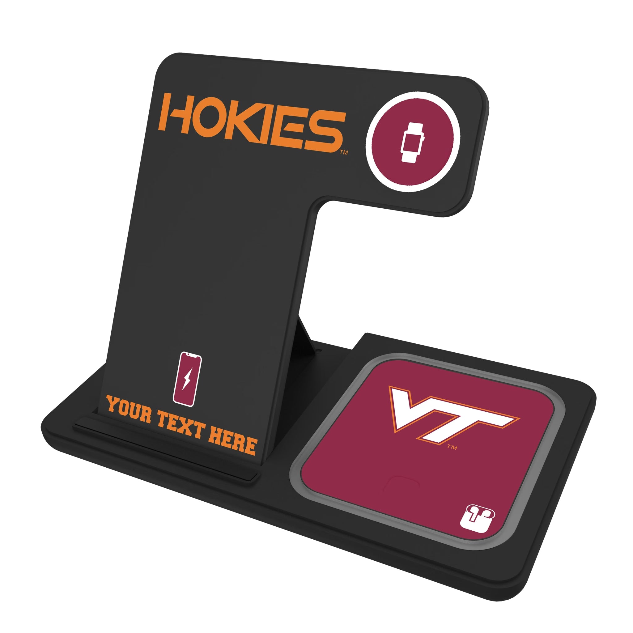 Virginia Tech Hokies Personalized Tilt 3 in 1 Charging Station