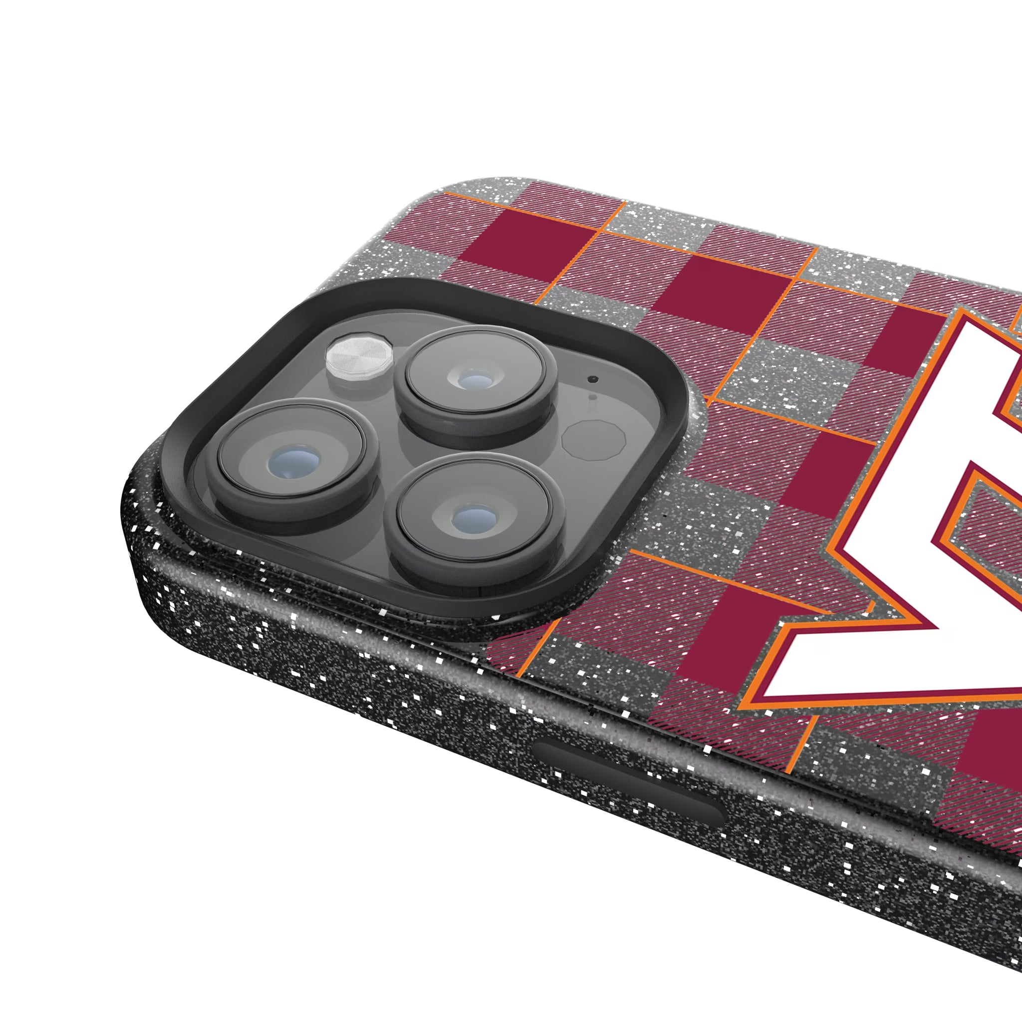 Virginia Tech Hokies Plaid iPhone Bling Phone Case for Apple iPhone - Detail