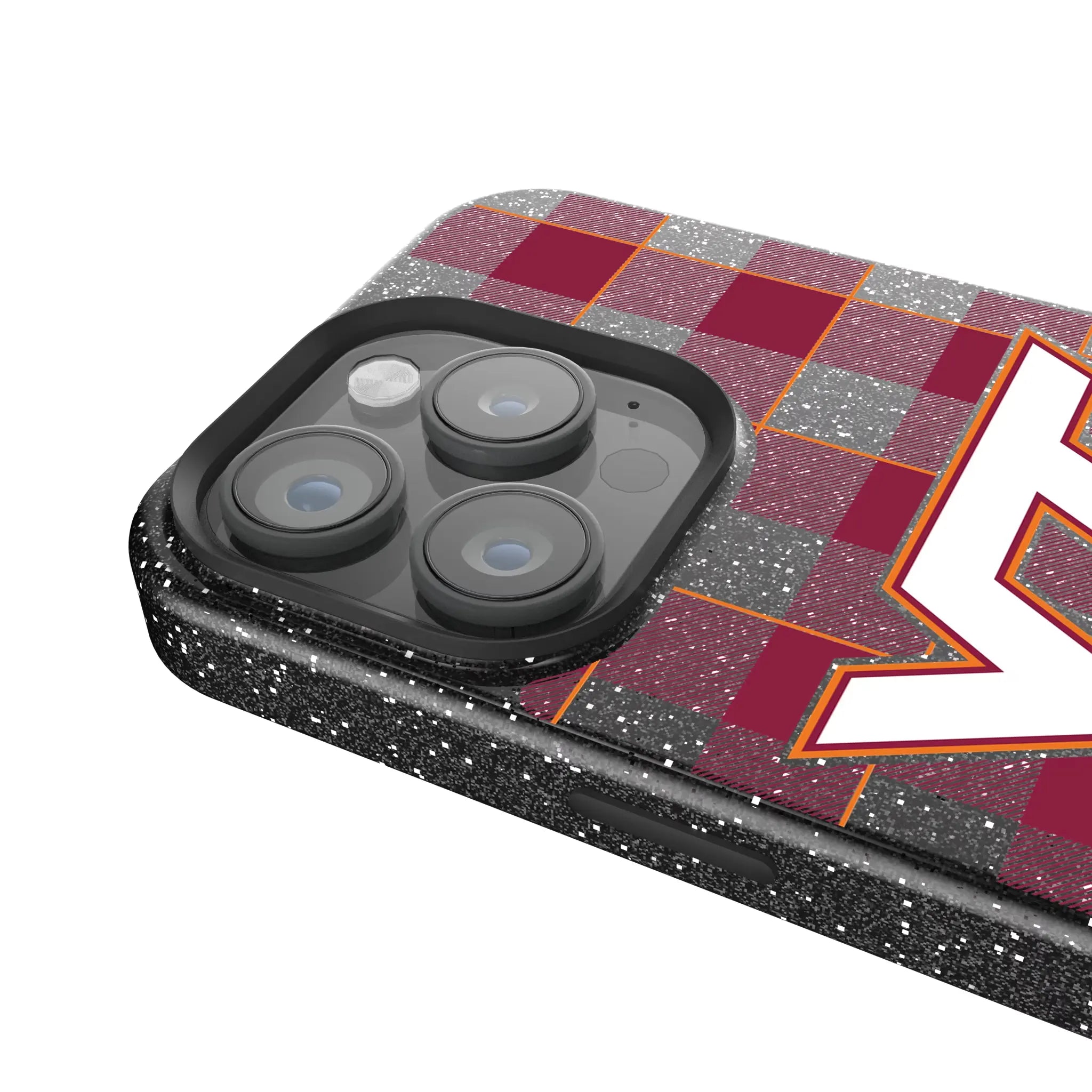 Virginia Tech Hokies Plaid iPhone Bling Phone Case for Apple iPhone - Detail