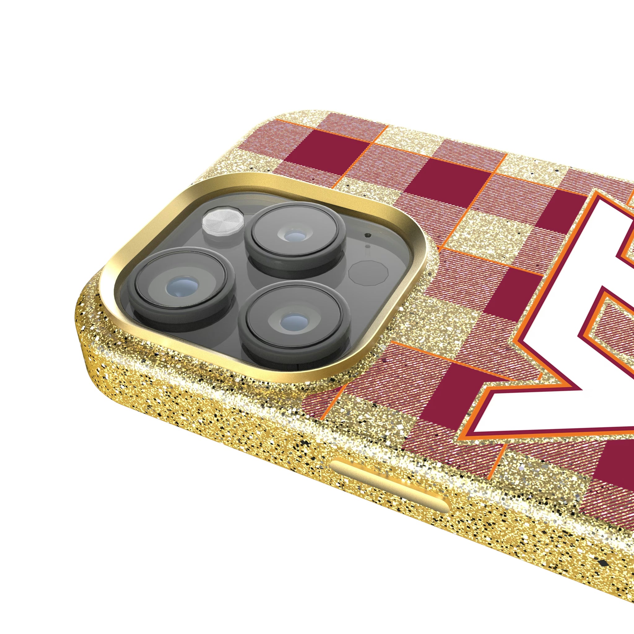 Virginia Tech Hokies Plaid iPhone Bling Phone Case for Apple iPhone - Detail