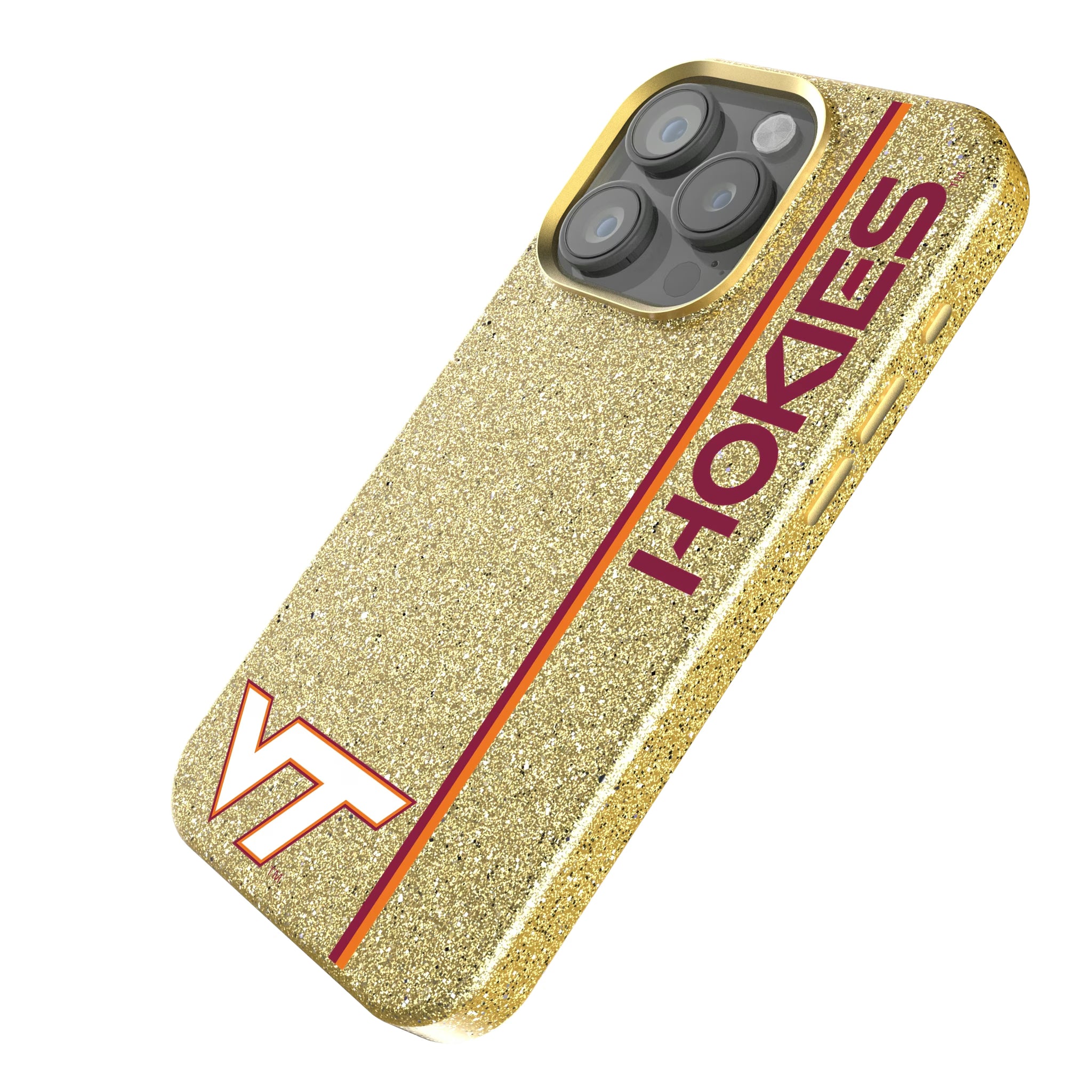 Virginia Tech Hokies Sidebar iPhone Bling Phone Case for Apple iPhone - Isometric View