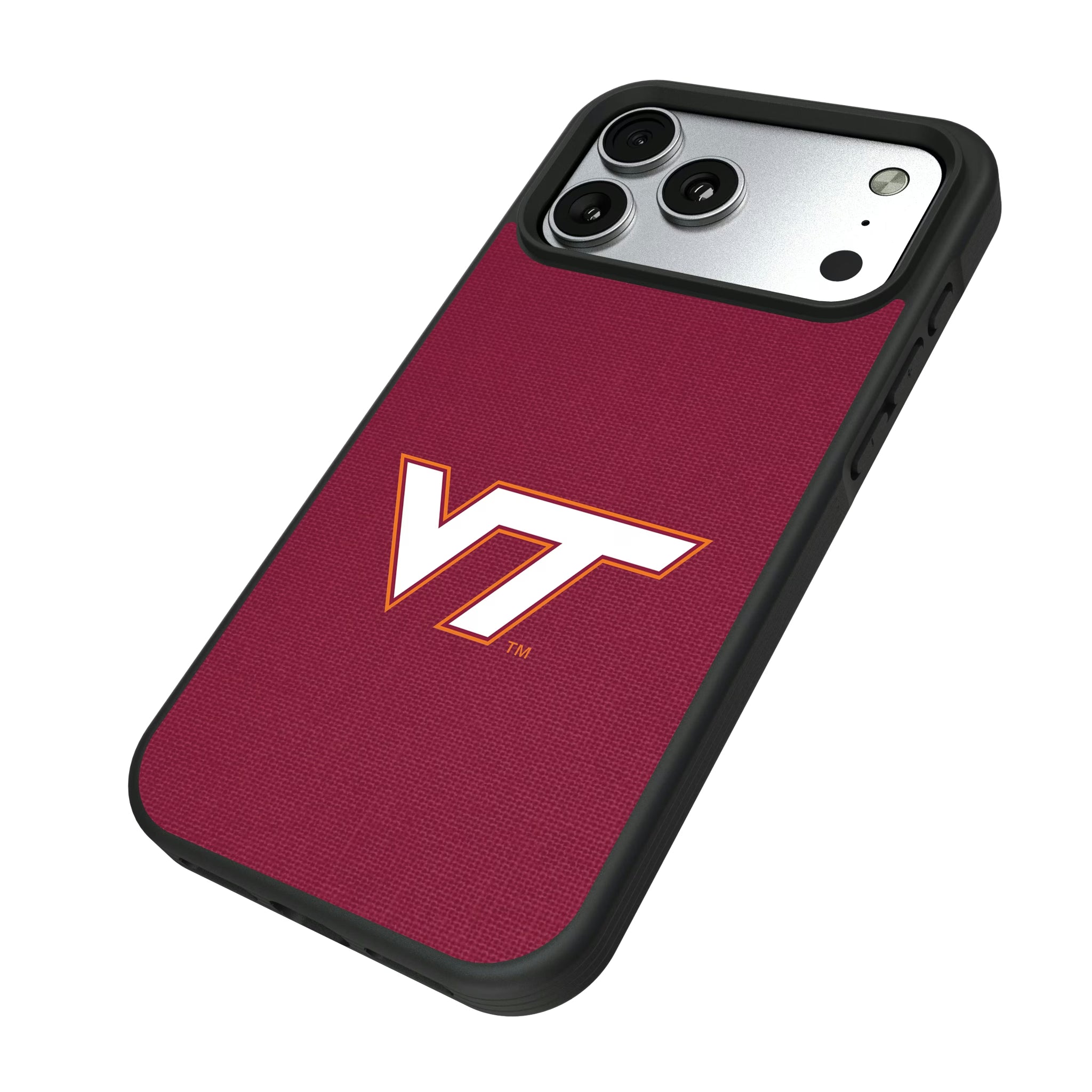 Virginia Tech Hokies Solid iPhone Bump Phone Case for Apple iPhone - Isometric View#Device_iPhone 17 Pro Max