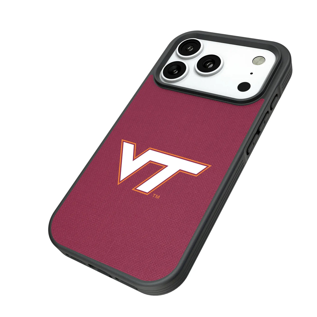 Virginia Tech Hokies Solid iPhone Bump Phone Case for Apple iPhone - Isometric View#Device_iPhone 18 Pro