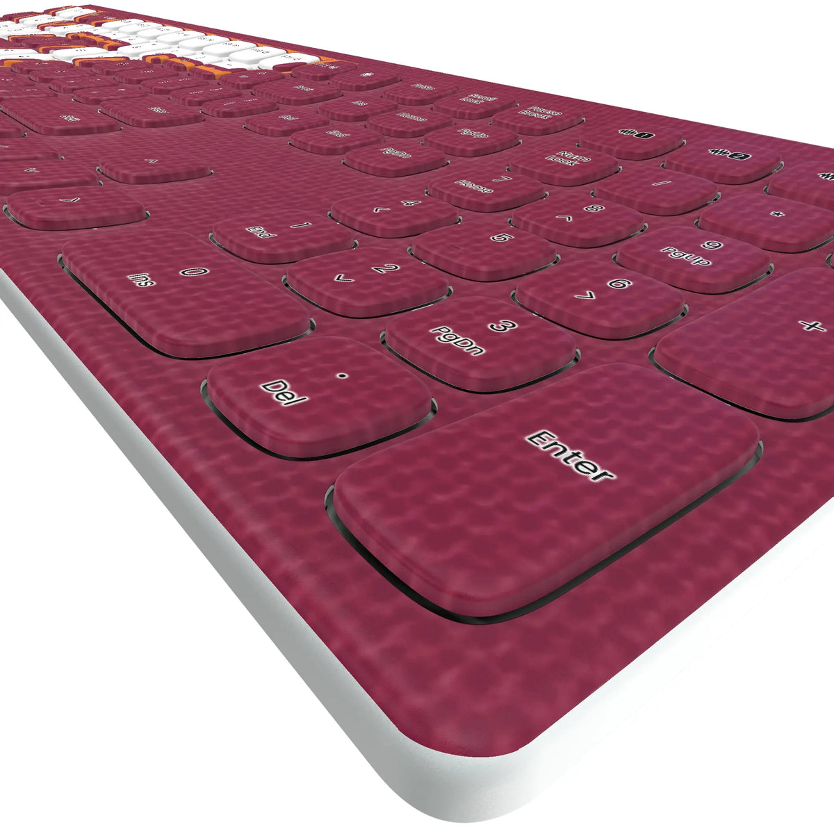 Virginia Tech Hokies Solid KKB605 Curved Wireless Keyboard - Detail