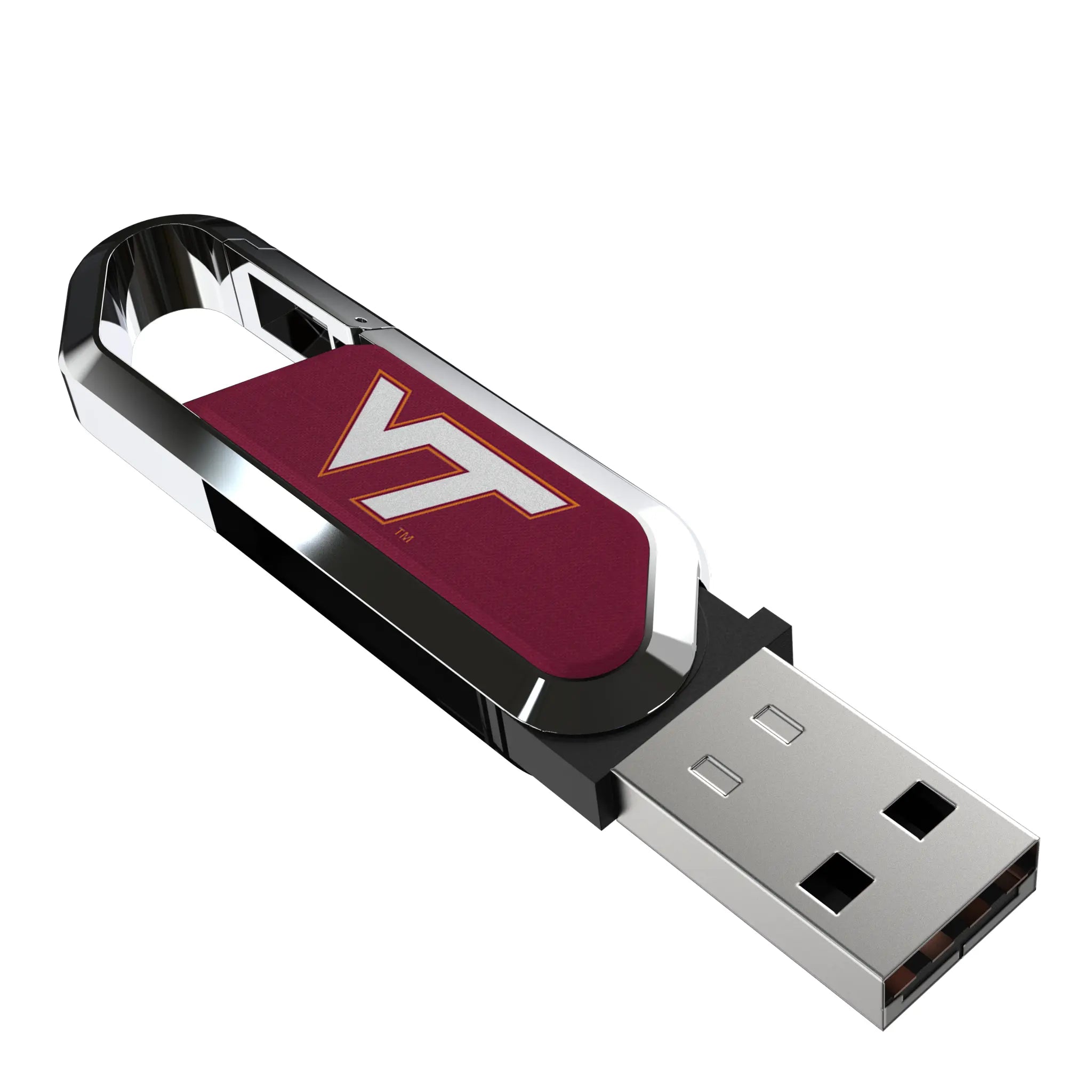 Virginia Tech Hokies Solid USB 64GB Clip Style Flash Drive