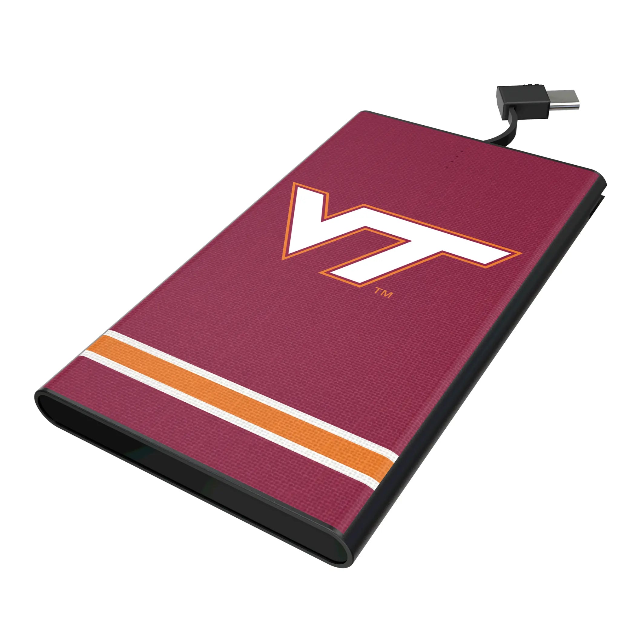 Virginia Tech Hokies Stripe 5000mAh Flat Power Bank