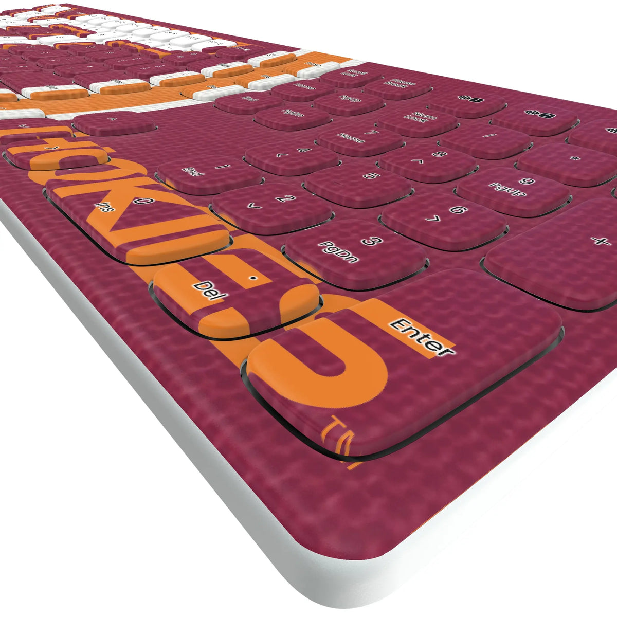Virginia Tech Hokies Stripe KKB605 Curved Wireless Keyboard - Detail
