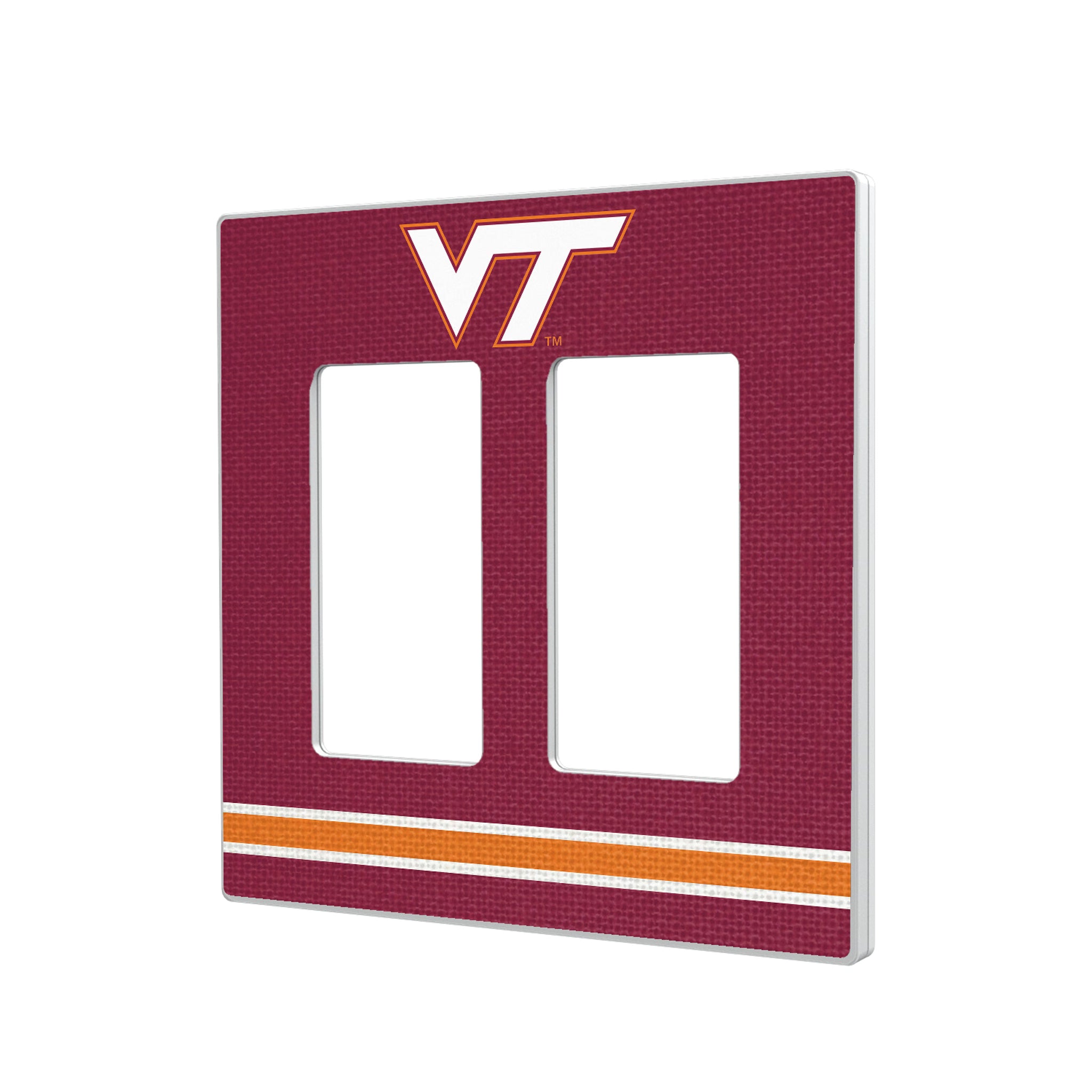 Virginia Tech Hokies Stripe Hidden-Screw Light Switch Plate#Style_Double Rocker