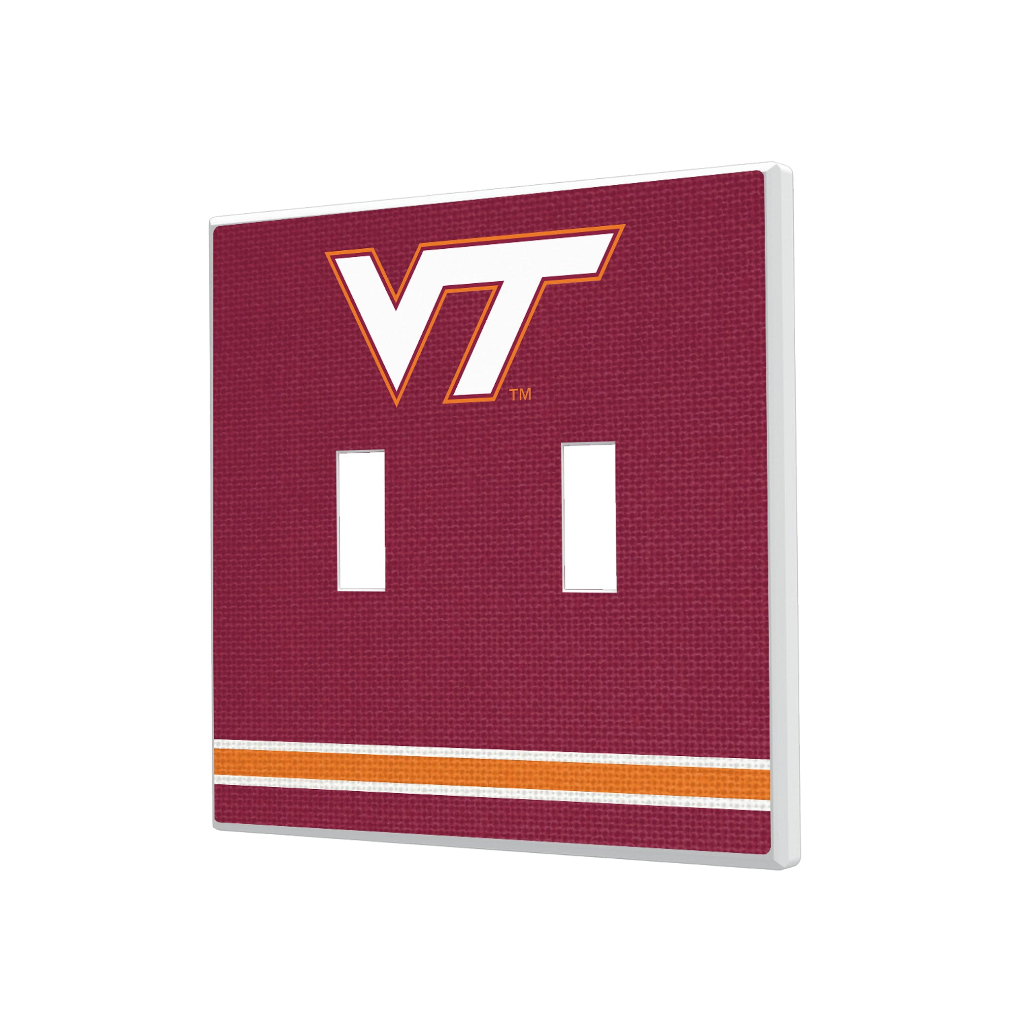 Virginia Tech Hokies Stripe Hidden-Screw Light Switch Plate#Style_Double Toggle