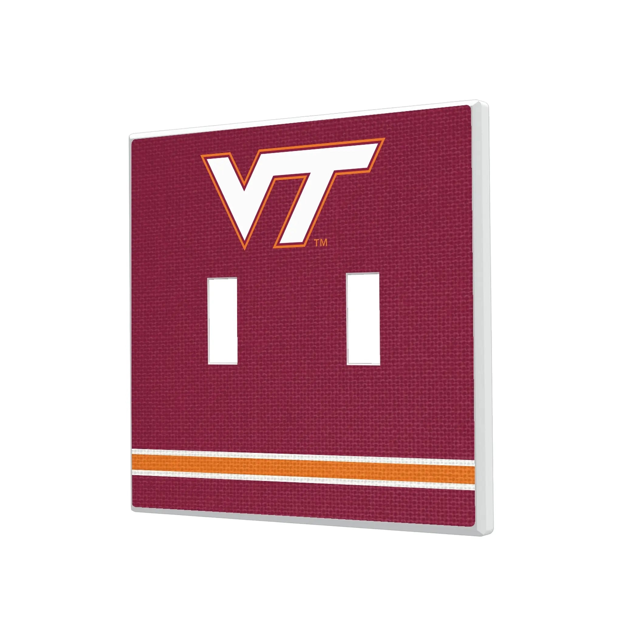Virginia Tech Hokies Stripe Hidden-Screw Light Switch Plate#Style_Double Toggle